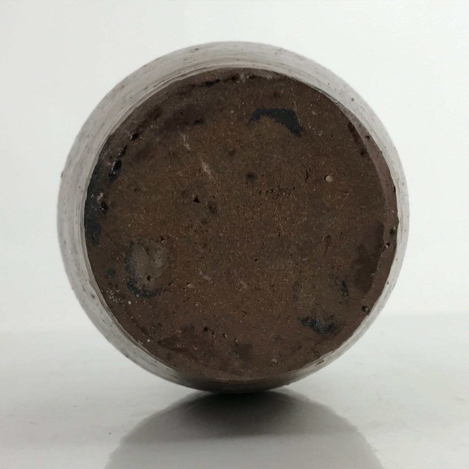 Japanese Ceramic Sake Bottle Kayoi-Tokkuri Vtg Simple Blank Dark Brown TS745