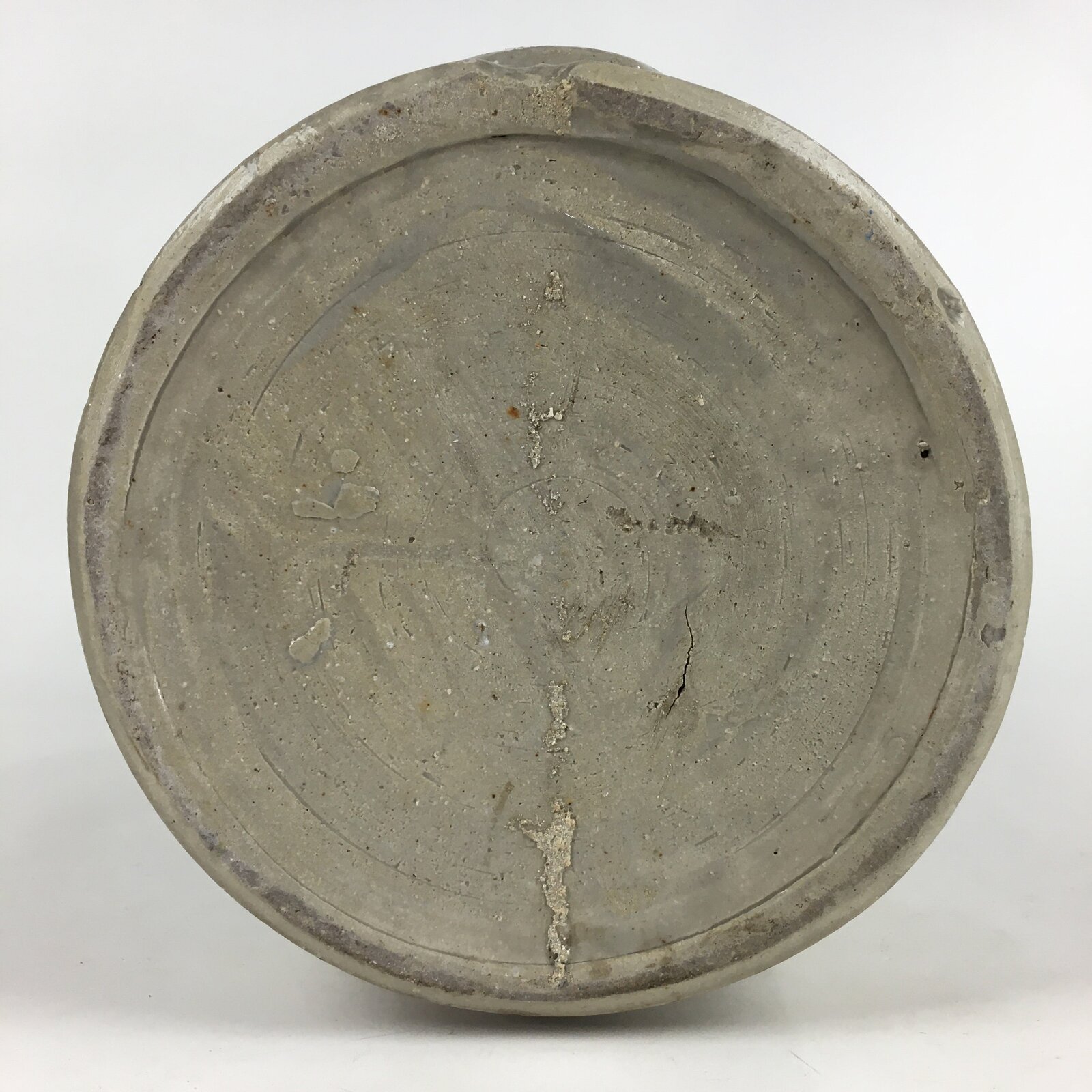 Japanese Ceramic Sake Bottle Tokkuri Vtg Pottery Gray Hand-Written Kanji TS407