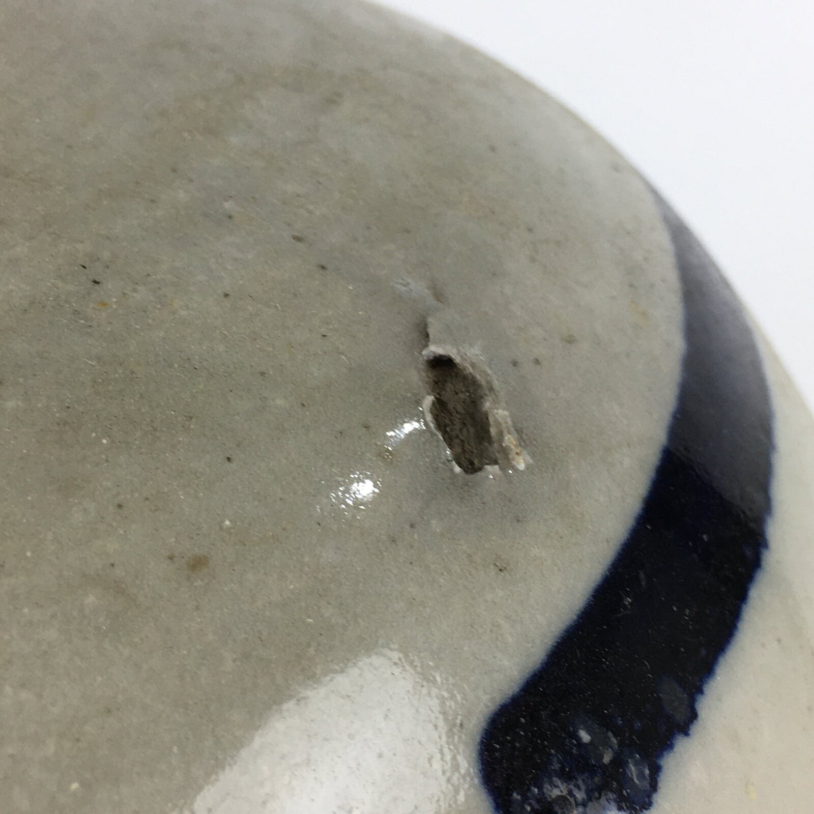 Japanese Ceramic Sake Bottle Tokkuri Vtg Pottery Gray Hand-Written Kanji TS407