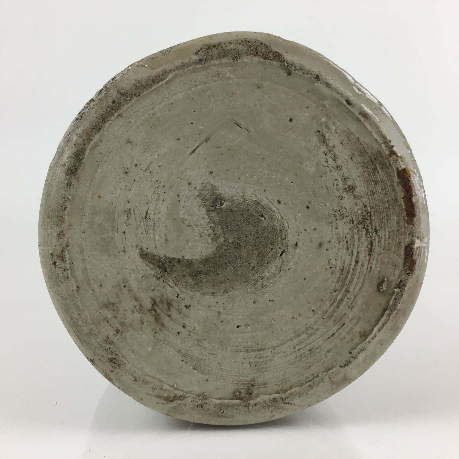 Japanese Ceramic Sake Bottle Tokkuri Vtg Pottery Gray Hand-Written Kanji TS424