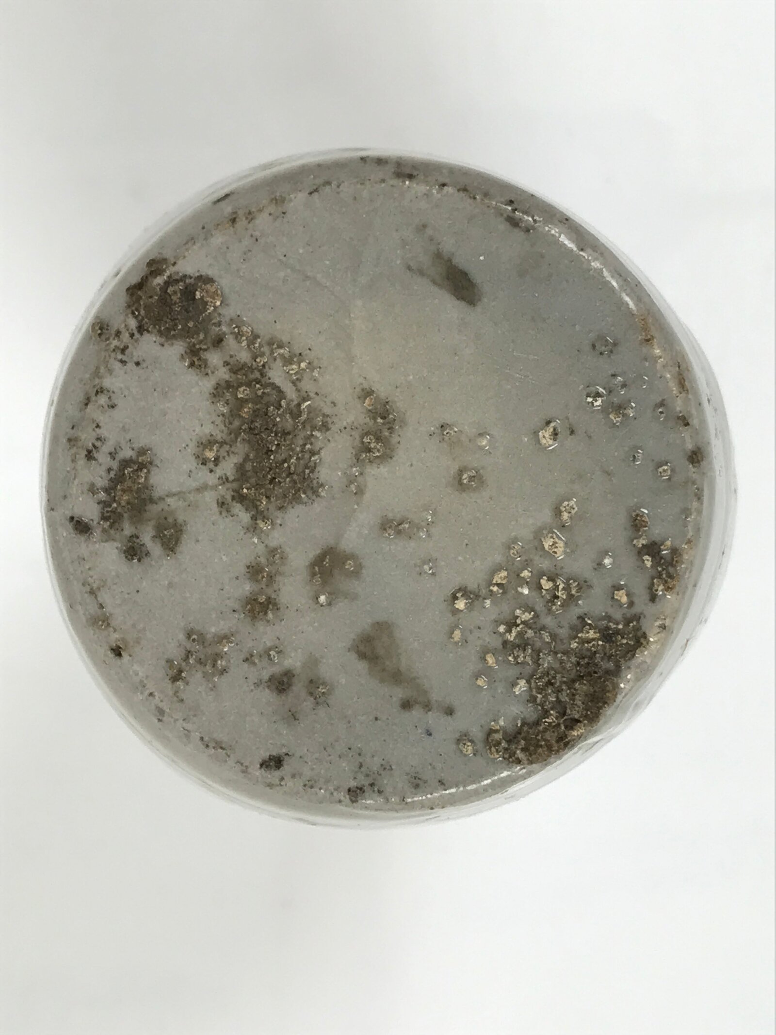 Japanese Ceramic Sake Bottle Tokkuri Vtg Pottery Kayoi Simple Gray Banded TS837