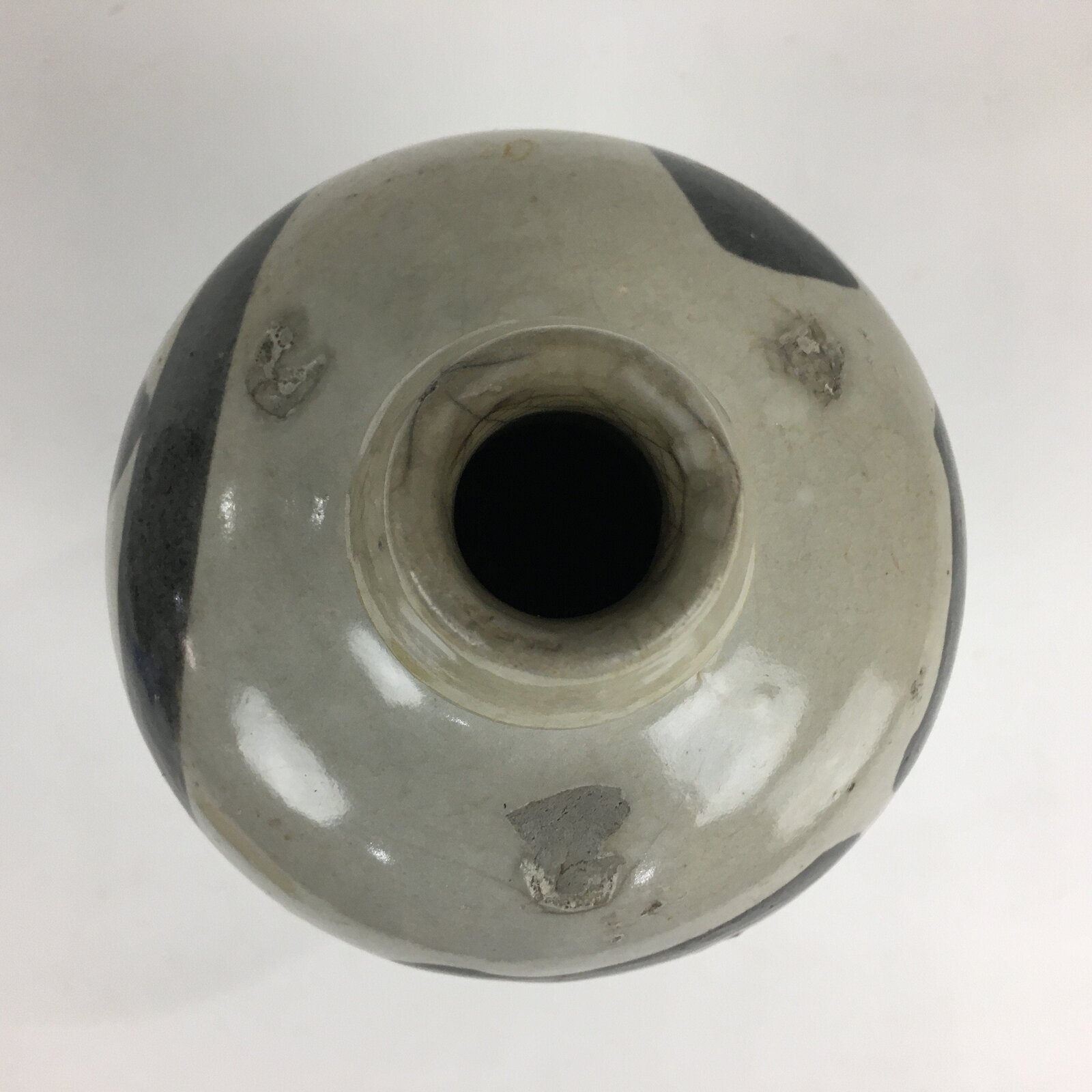 Japanese Ceramic Sake Bottle Vtg Kayoi Tokkuri Hand-Written Kanji TS305