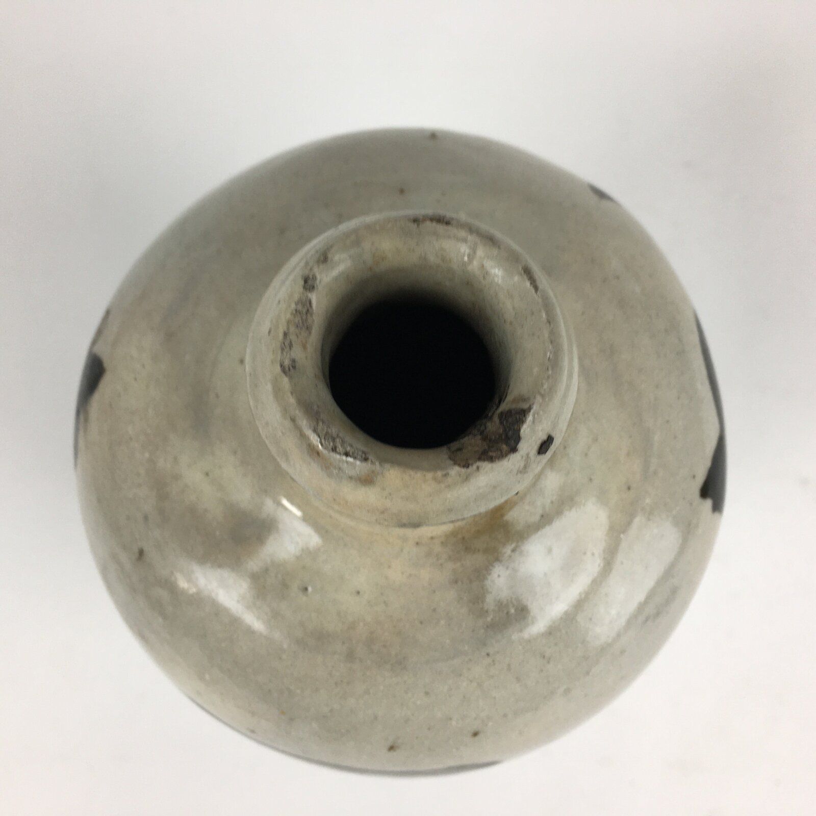 Japanese Ceramic Sake Bottle Vtg Kayoi Tokkuri Hand-Written Kanji TS311