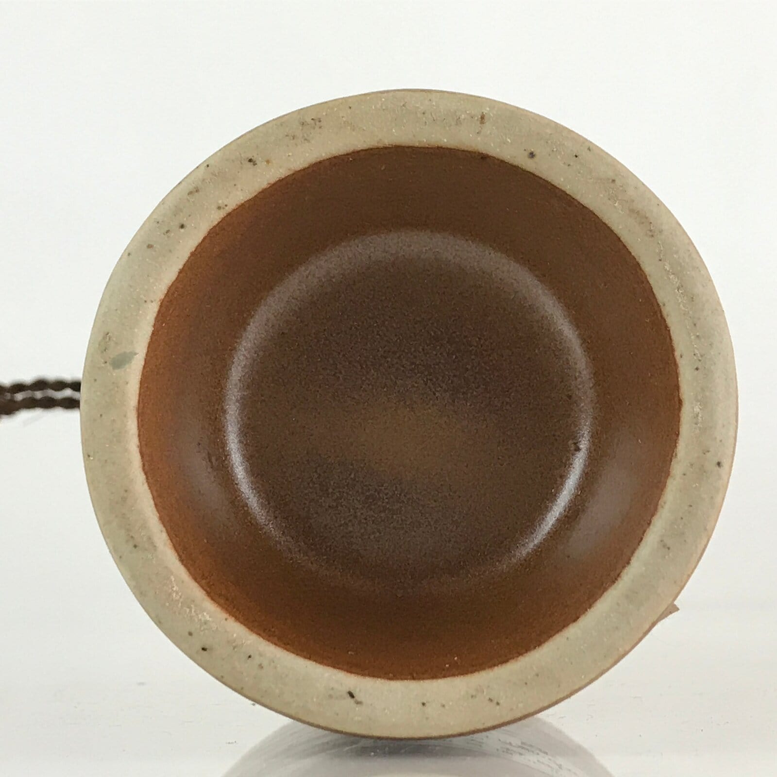 Japanese Ceramic Sake Bottle Vtg Pottery Akita Dewatsuru Brown TS463