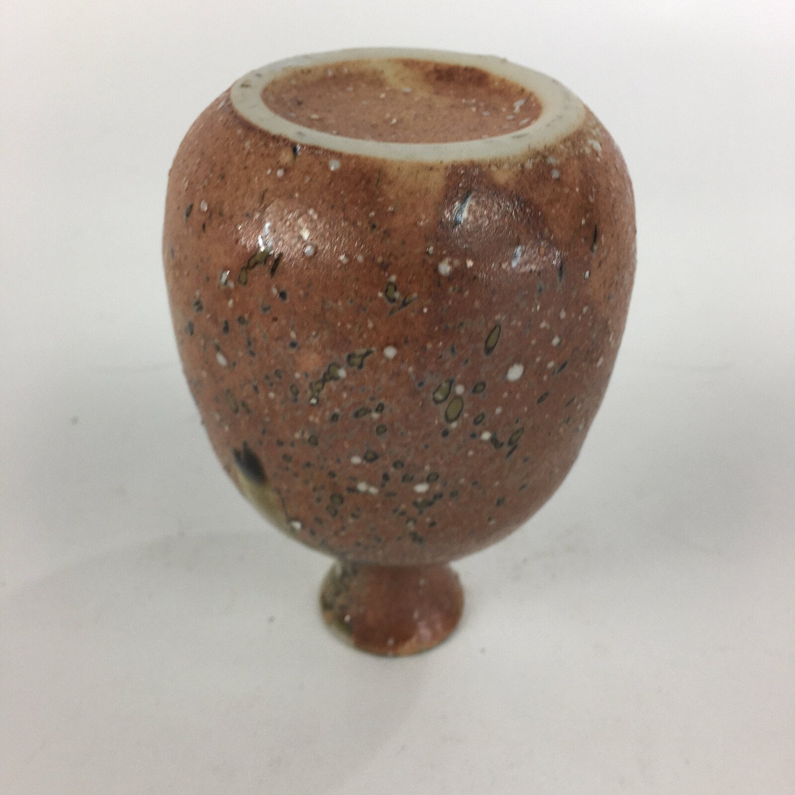 Japanese Ceramic Sake Bottle Vtg Pottery Brown Pebbles Ishihaze Tokkuri TS302