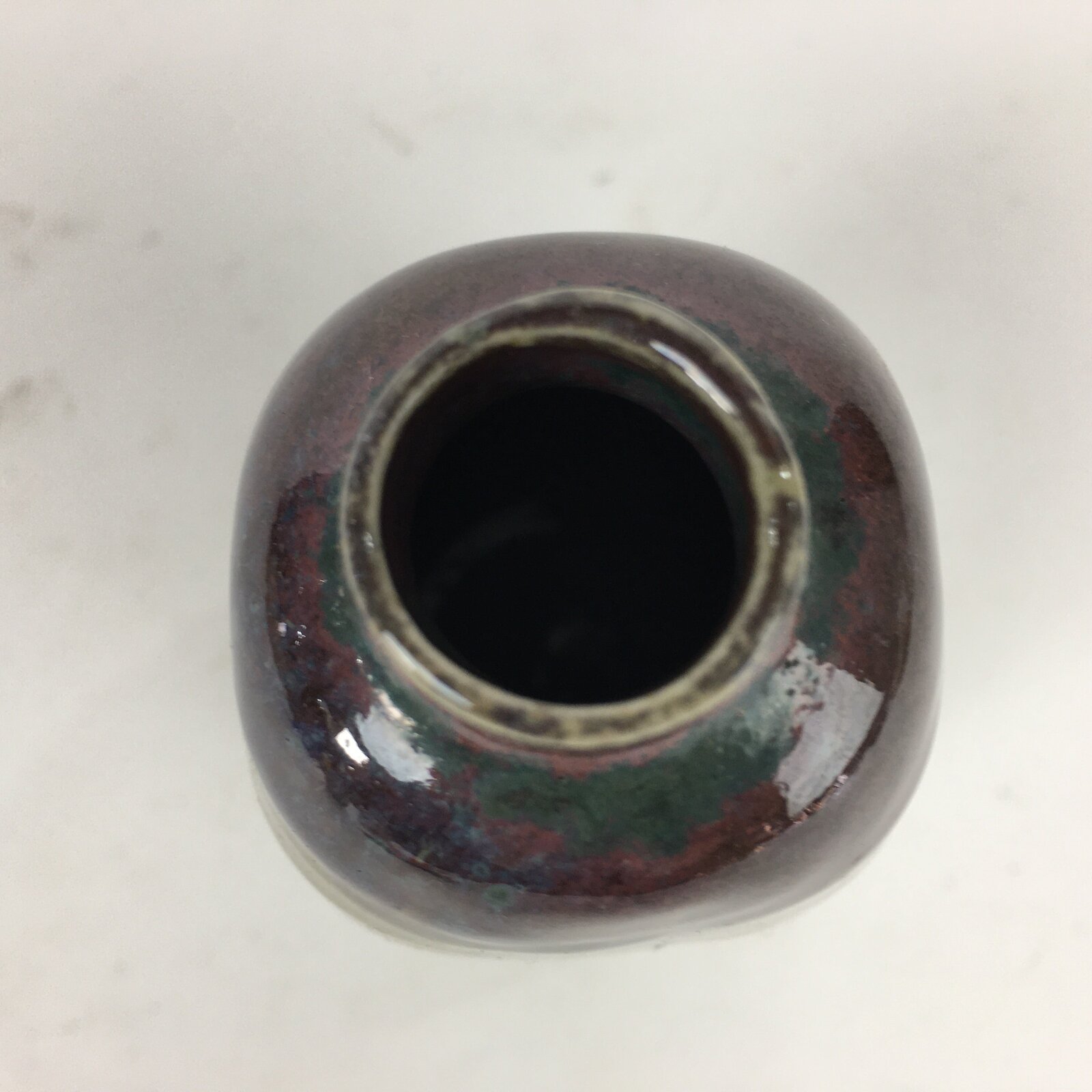 Japanese Ceramic Sake Bottle Vtg Pottery Yakimono Brown Poetry Tokkuri TS321