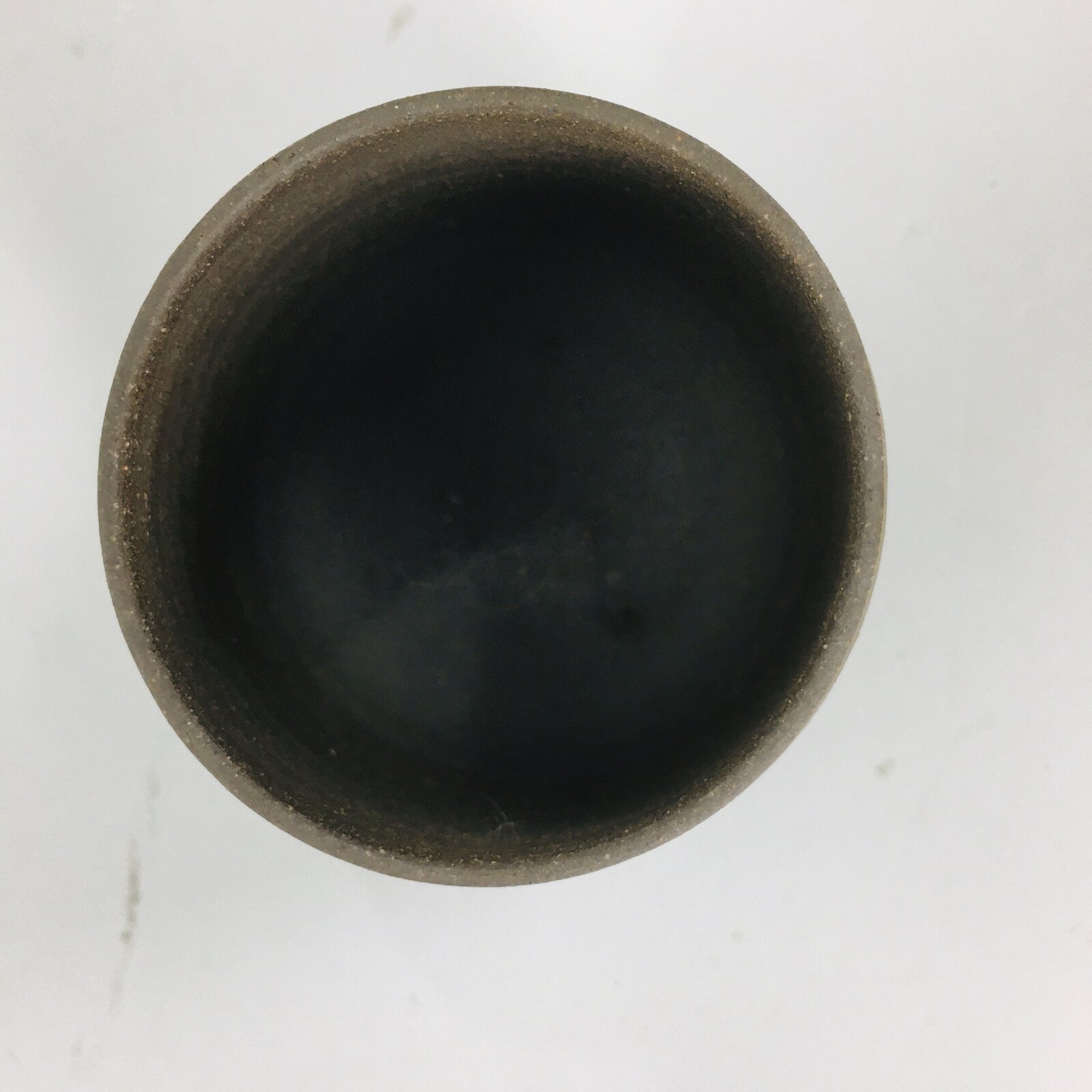 Japanese Ceramic Sake Cup Echizen Ware Vtg Guinomi Ochoko Brown Glaze GU899