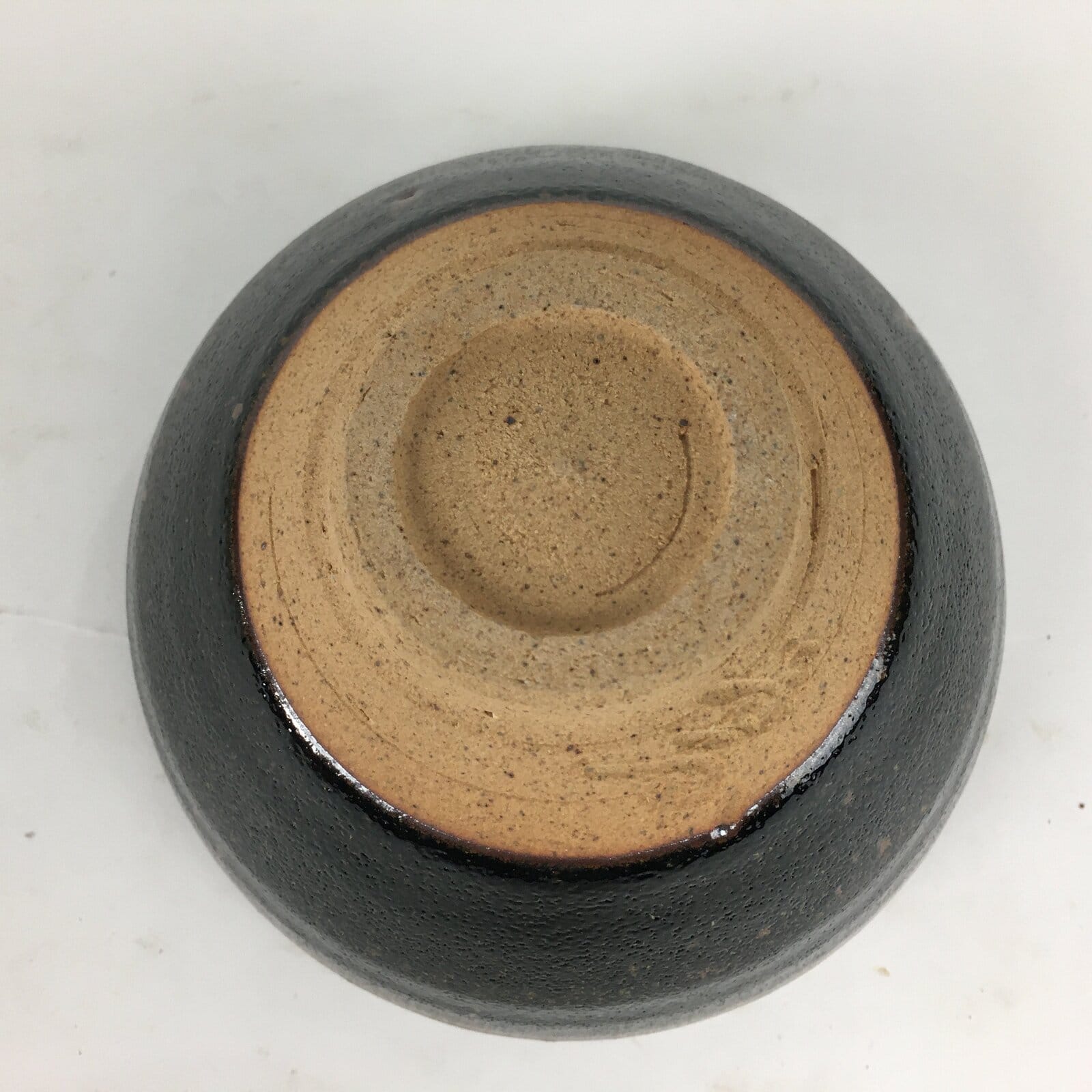 Japanese Ceramic Shigaraki Ware Tea Ceremony Bowl Vtg Black Brown Chawan GTB775