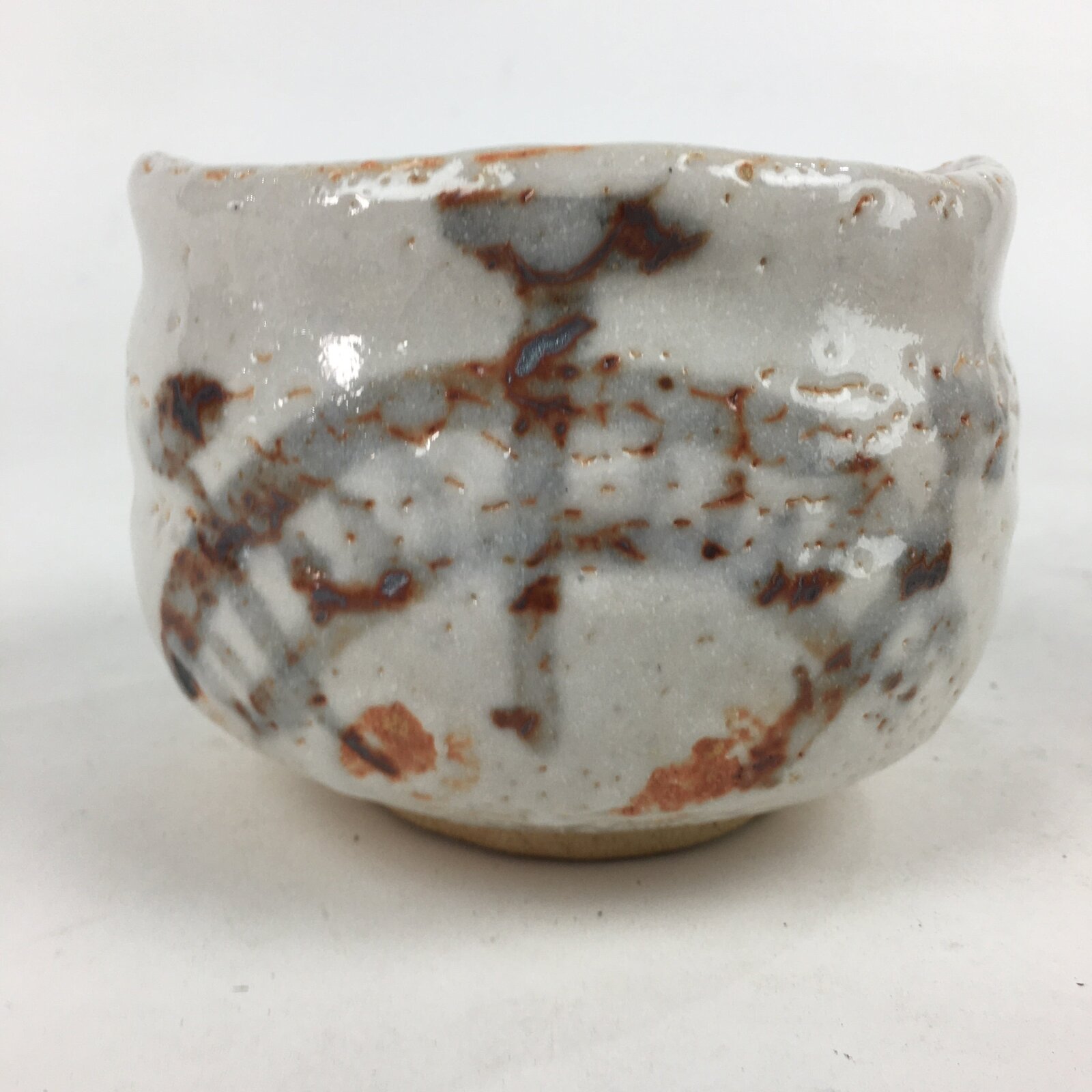 Japanese Ceramic Shino Ware Green Tea Bowl Vtg Chawan Boxed Pottery PX604