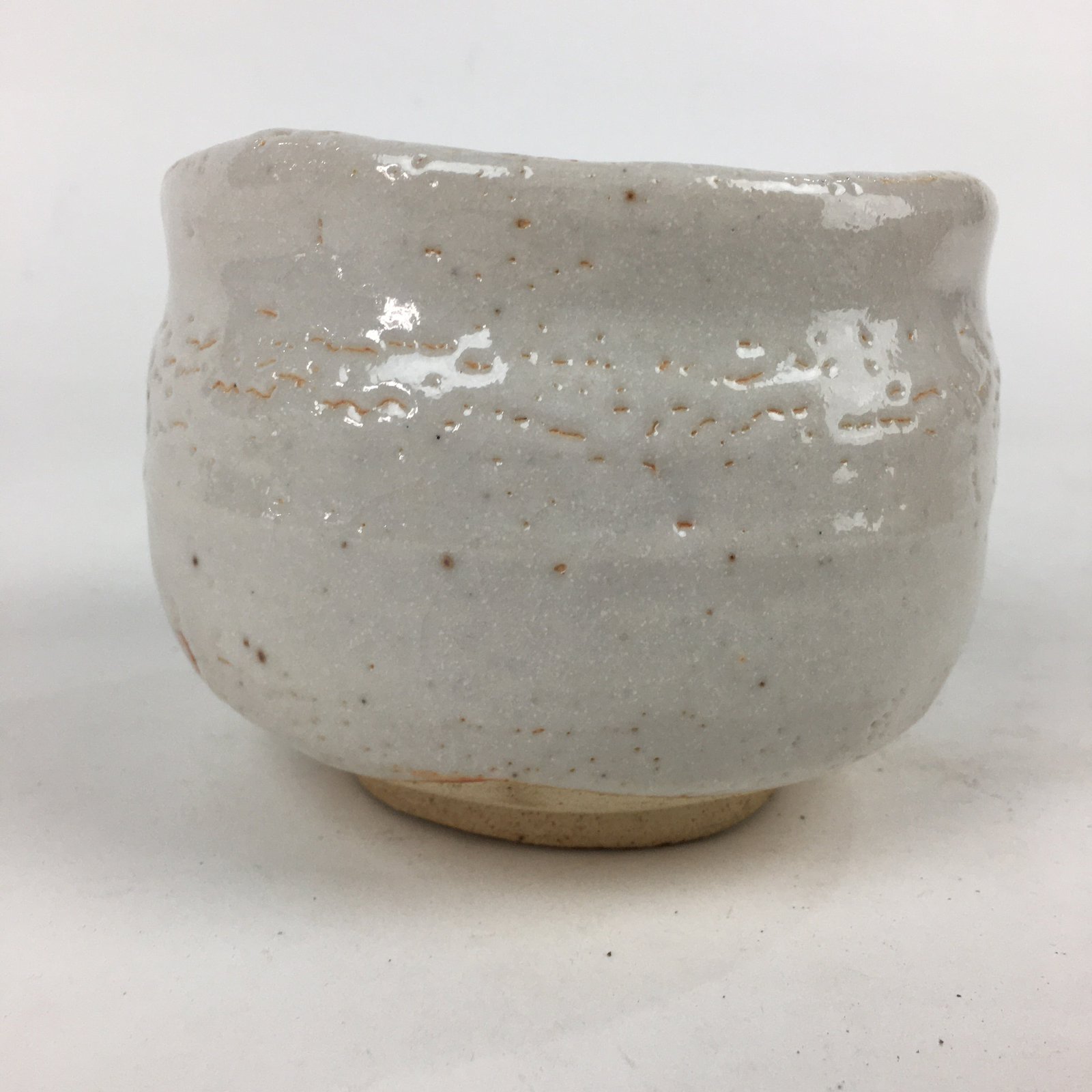 Japanese Ceramic Shino Ware Green Tea Bowl Vtg Chawan Boxed Pottery PX604