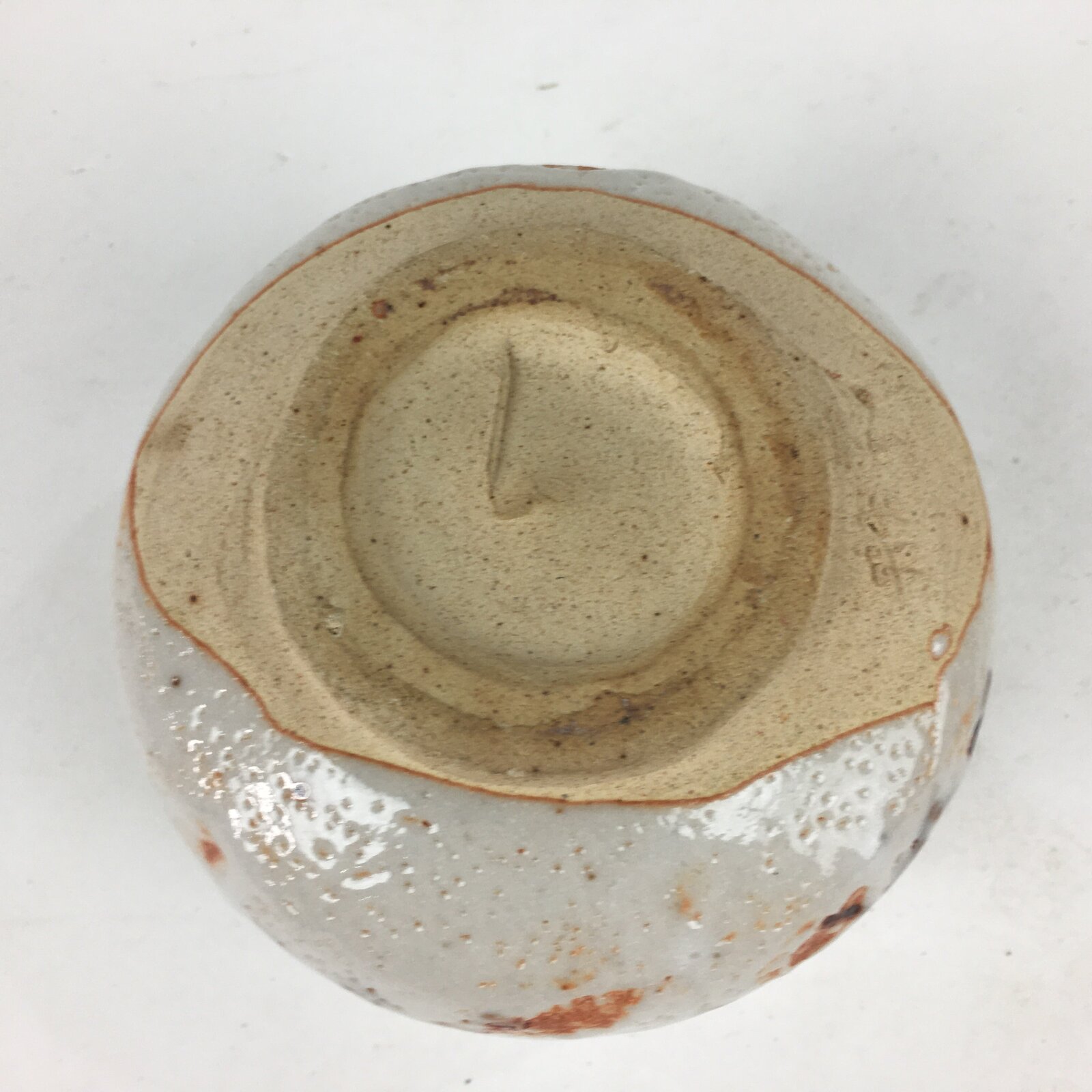 Japanese Ceramic Shino Ware Green Tea Bowl Vtg Chawan Boxed Pottery PX604