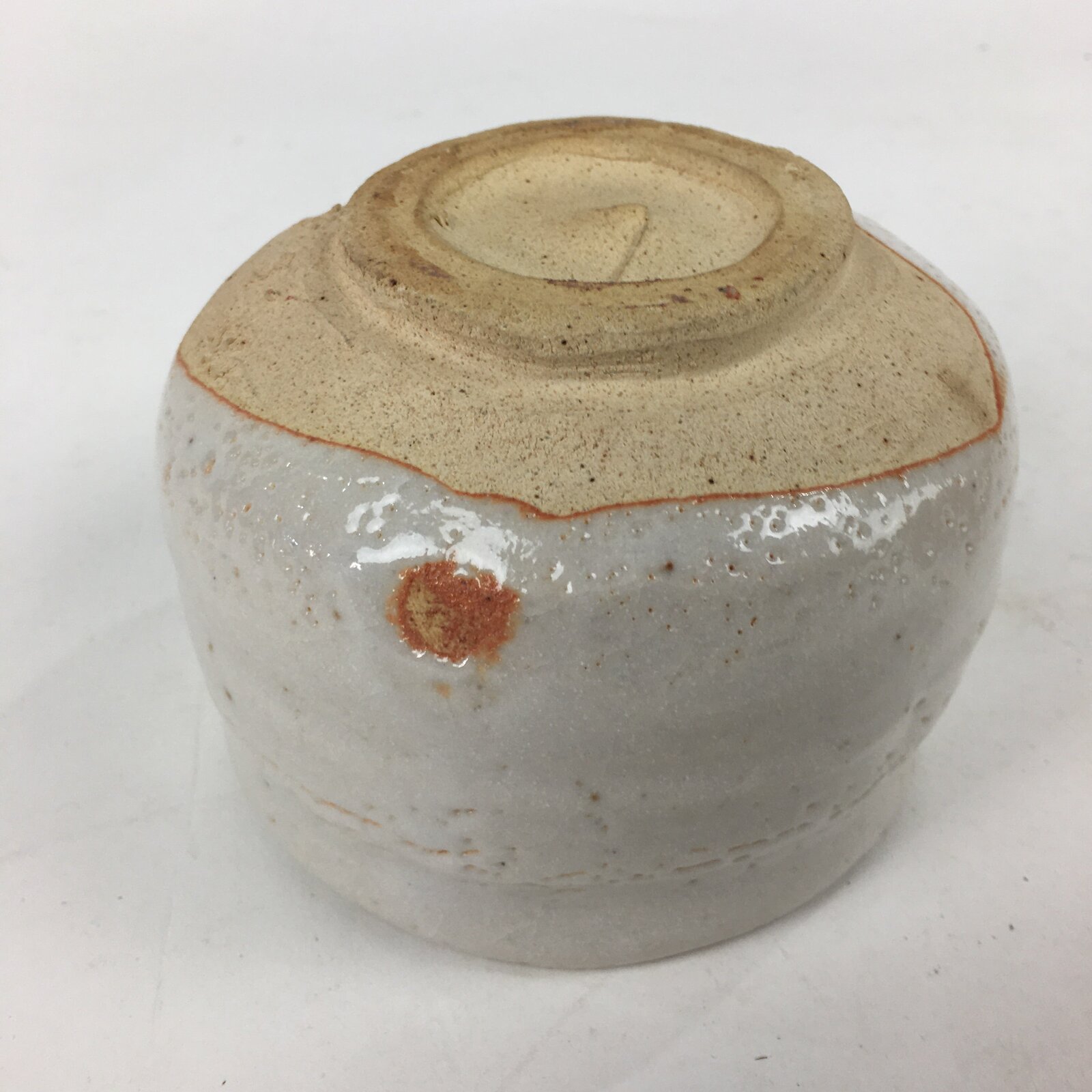 Japanese Ceramic Shino Ware Green Tea Bowl Vtg Chawan Boxed Pottery PX604