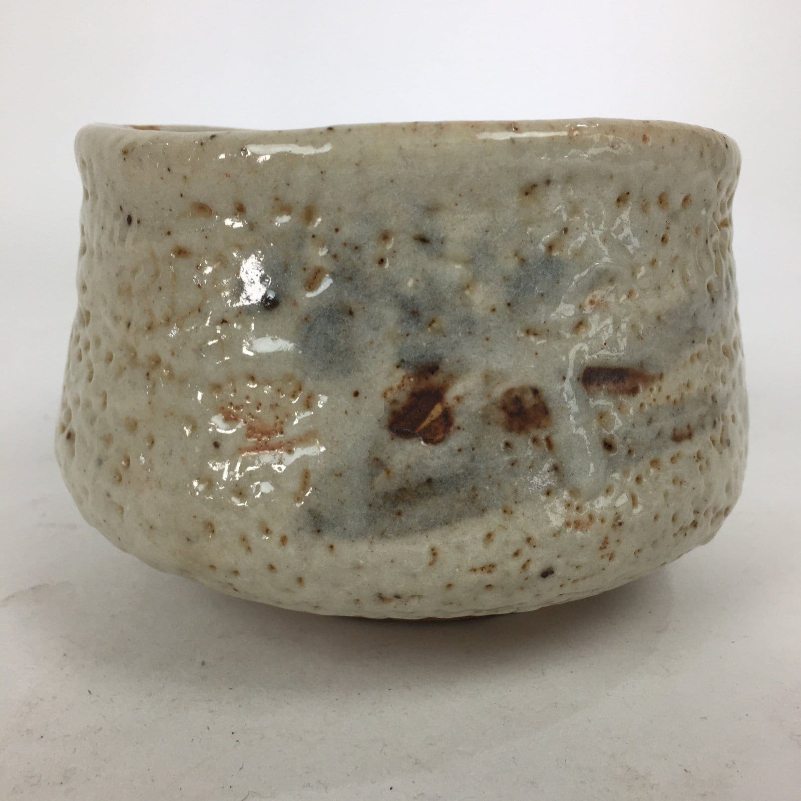 Japanese Ceramic Shino Ware Tea Ceremony Green Tea Bowl Vtg Chawan GTB872