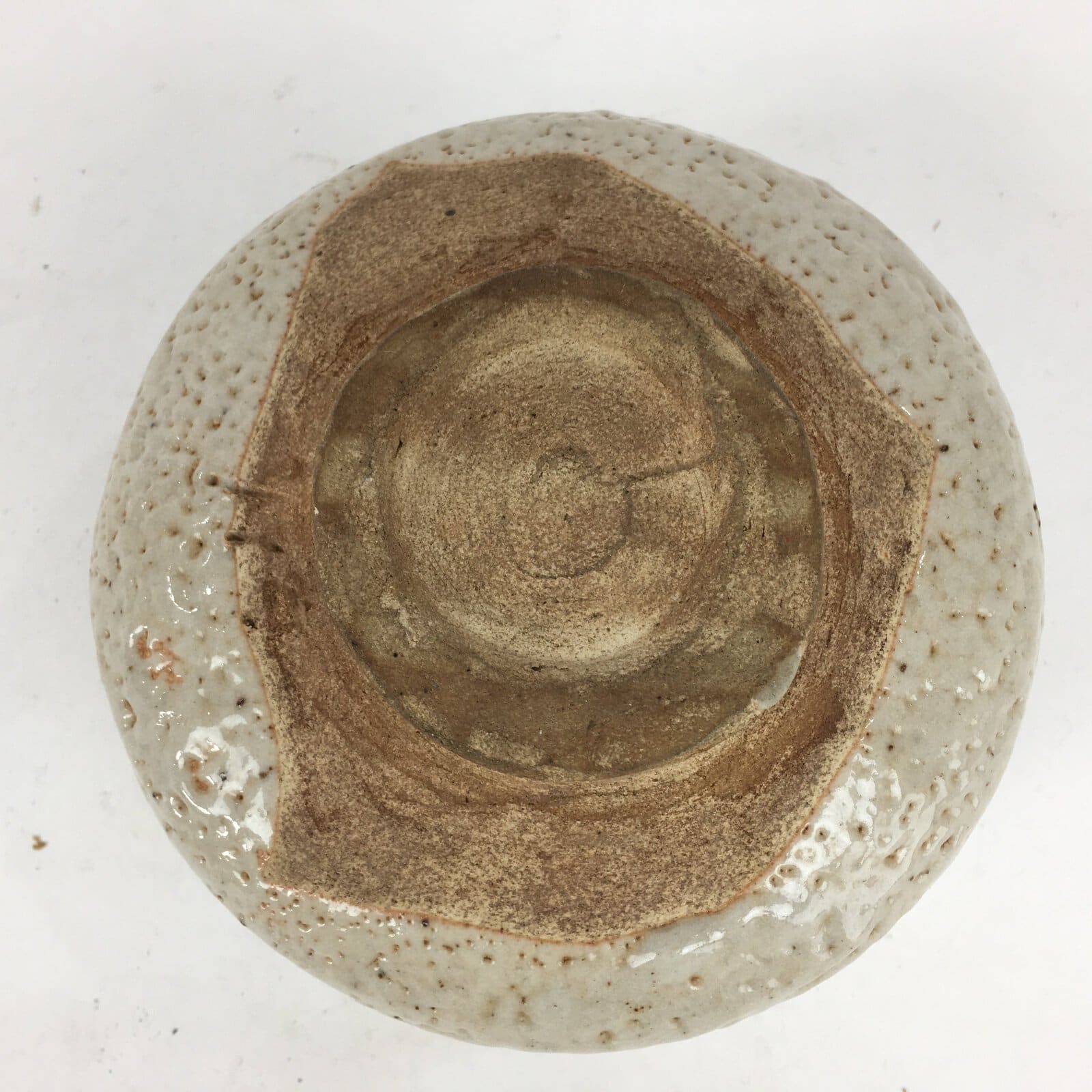 Japanese Ceramic Shino Ware Tea Ceremony Green Tea Bowl Vtg Chawan GTB872