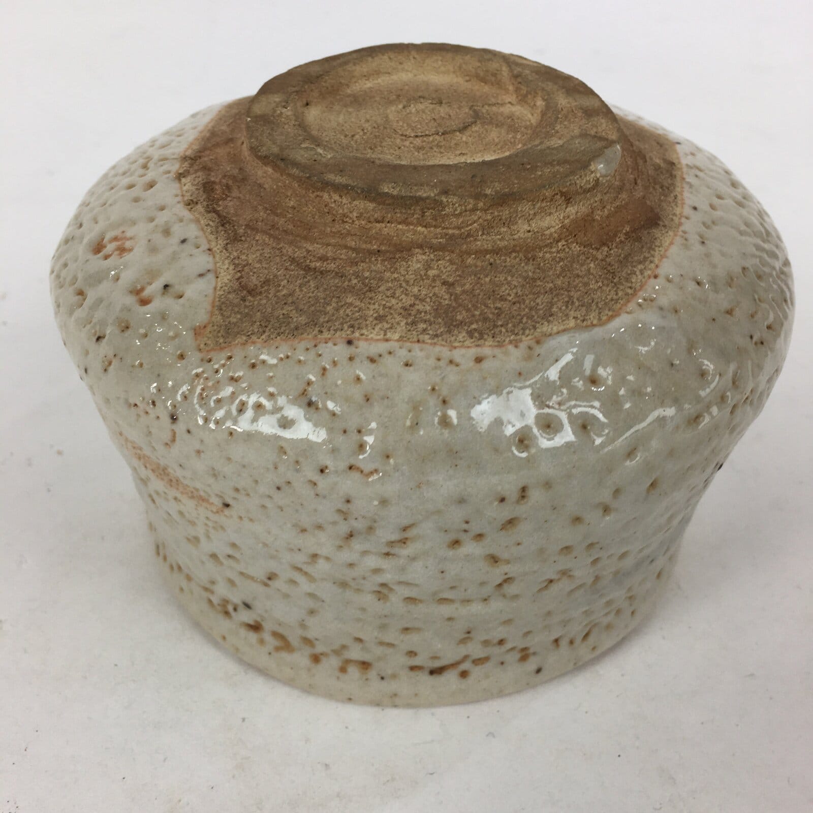 Japanese Ceramic Shino Ware Tea Ceremony Green Tea Bowl Vtg Chawan GTB872