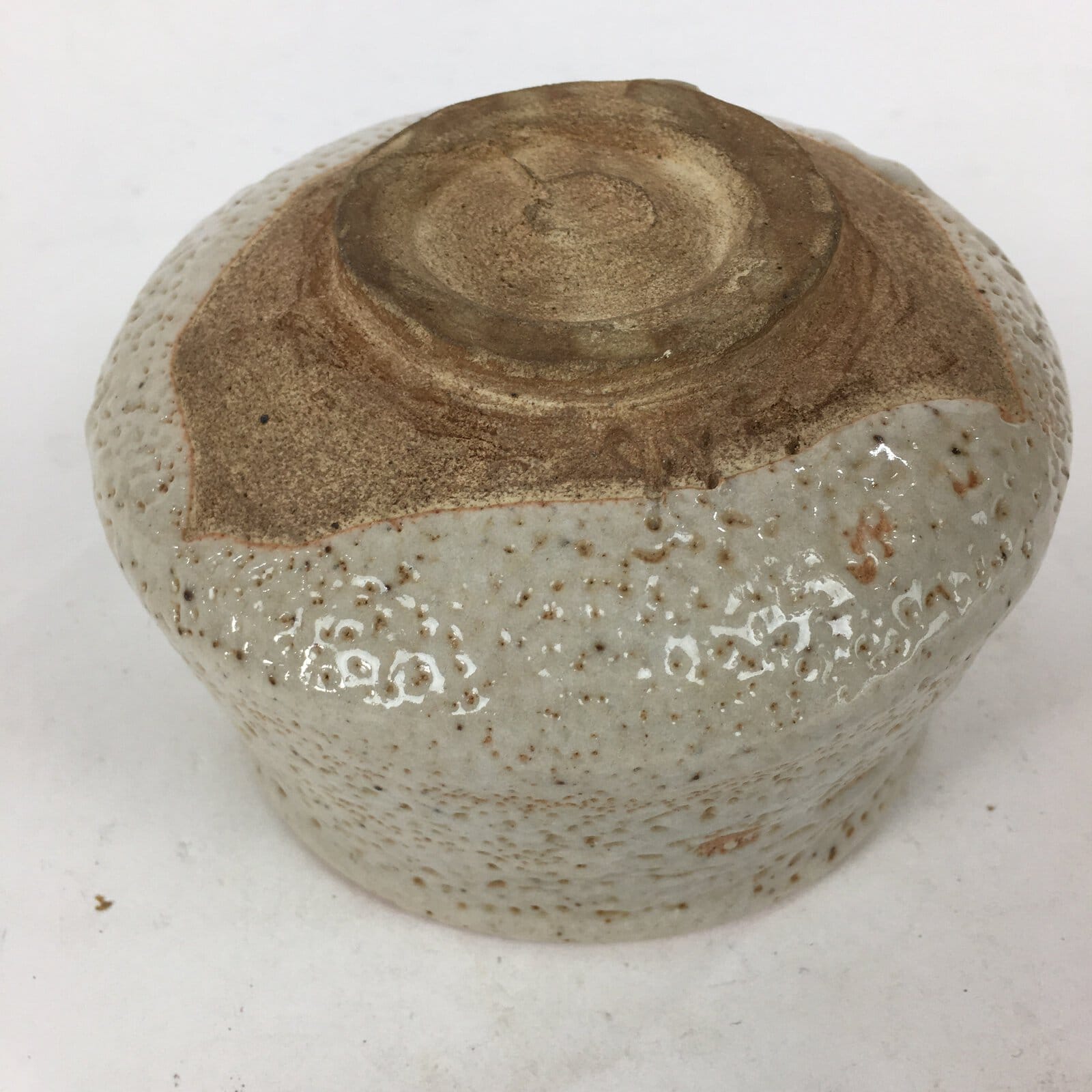 Japanese Ceramic Shino Ware Tea Ceremony Green Tea Bowl Vtg Chawan GTB872