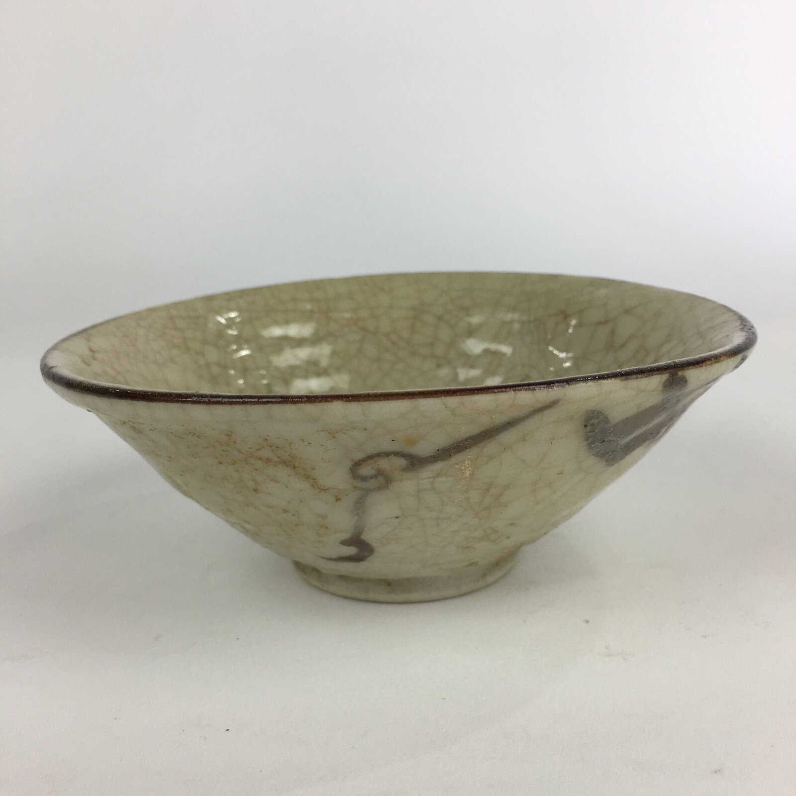 Japanese Ceramic Shino Ware Tea Ceremony Green Tea Bowl Vtg Chawan GTB920