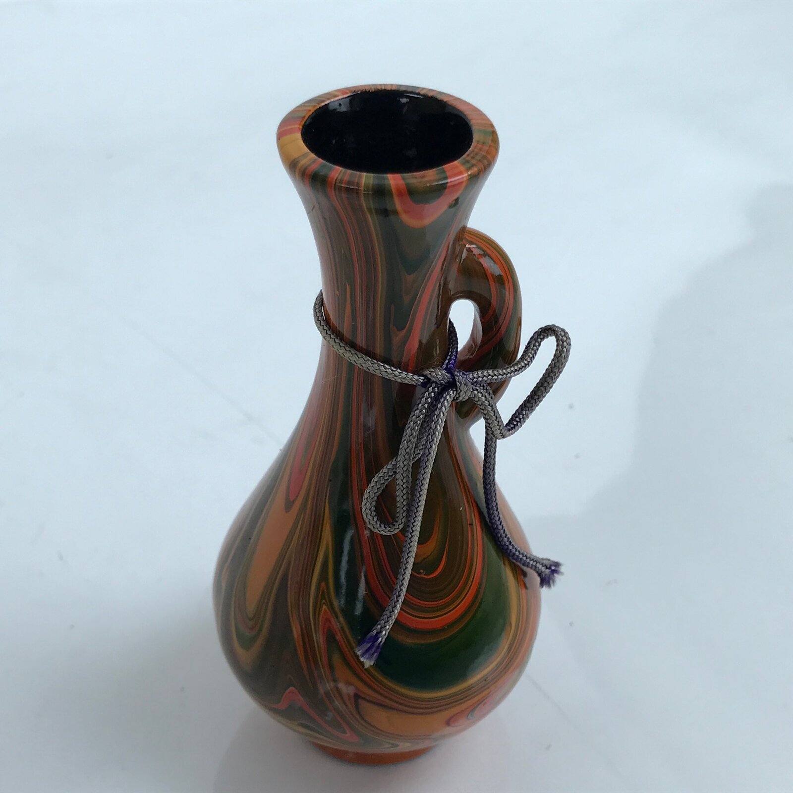 Japanese Ceramic Single Flower Vase Vtg Small Kabin Nagasaki Nanban Nuri MFV86