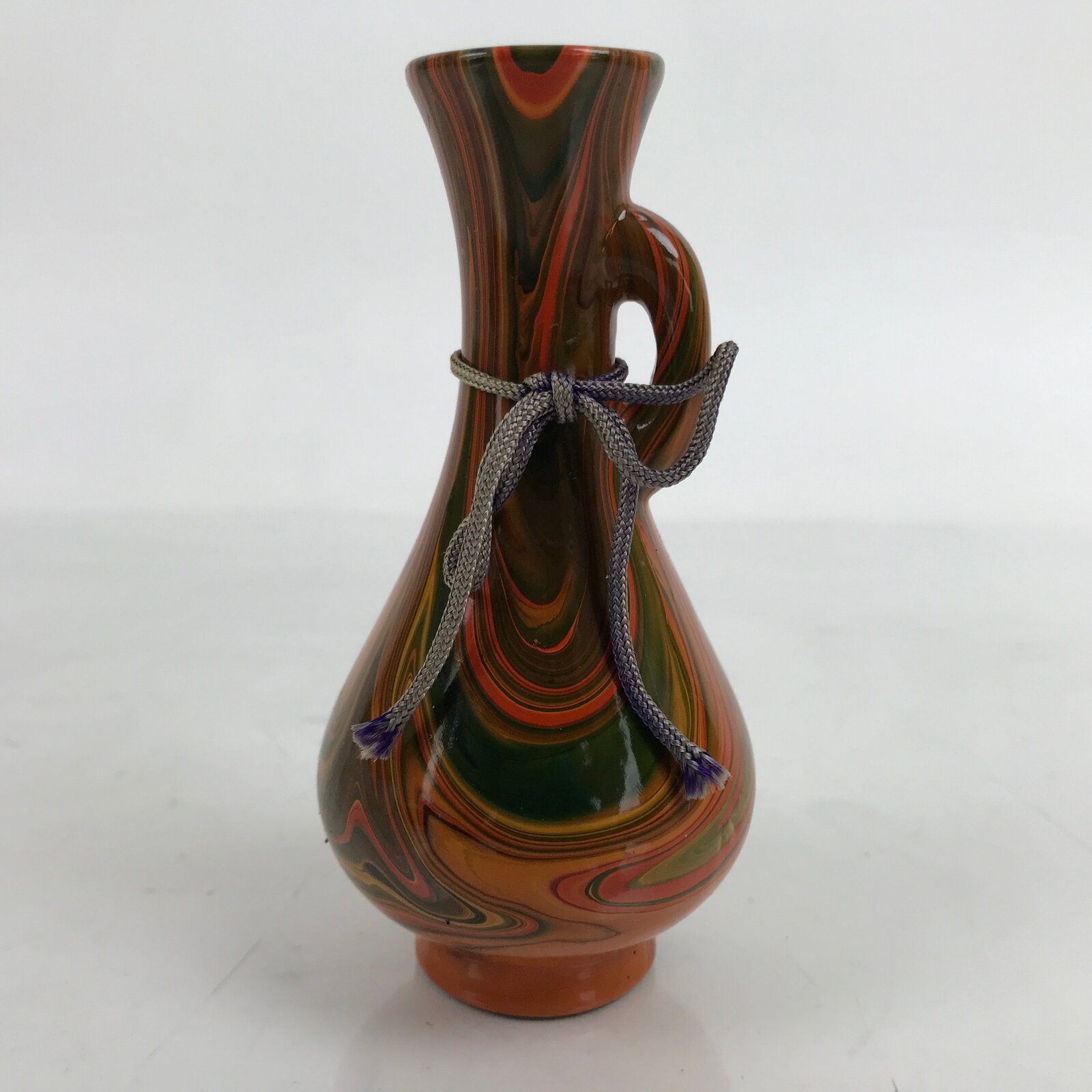 Japanese Ceramic Single Flower Vase Vtg Small Kabin Nagasaki Nanban Nuri MFV86