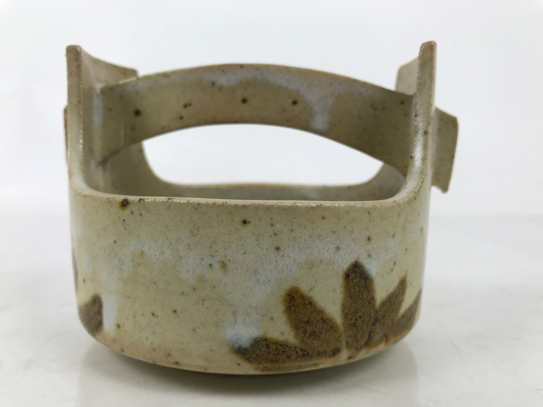 Japanese Ceramic Small Bowl Vtg Kobachi Kashibachi Chidori Bird Leaf Beige Y411