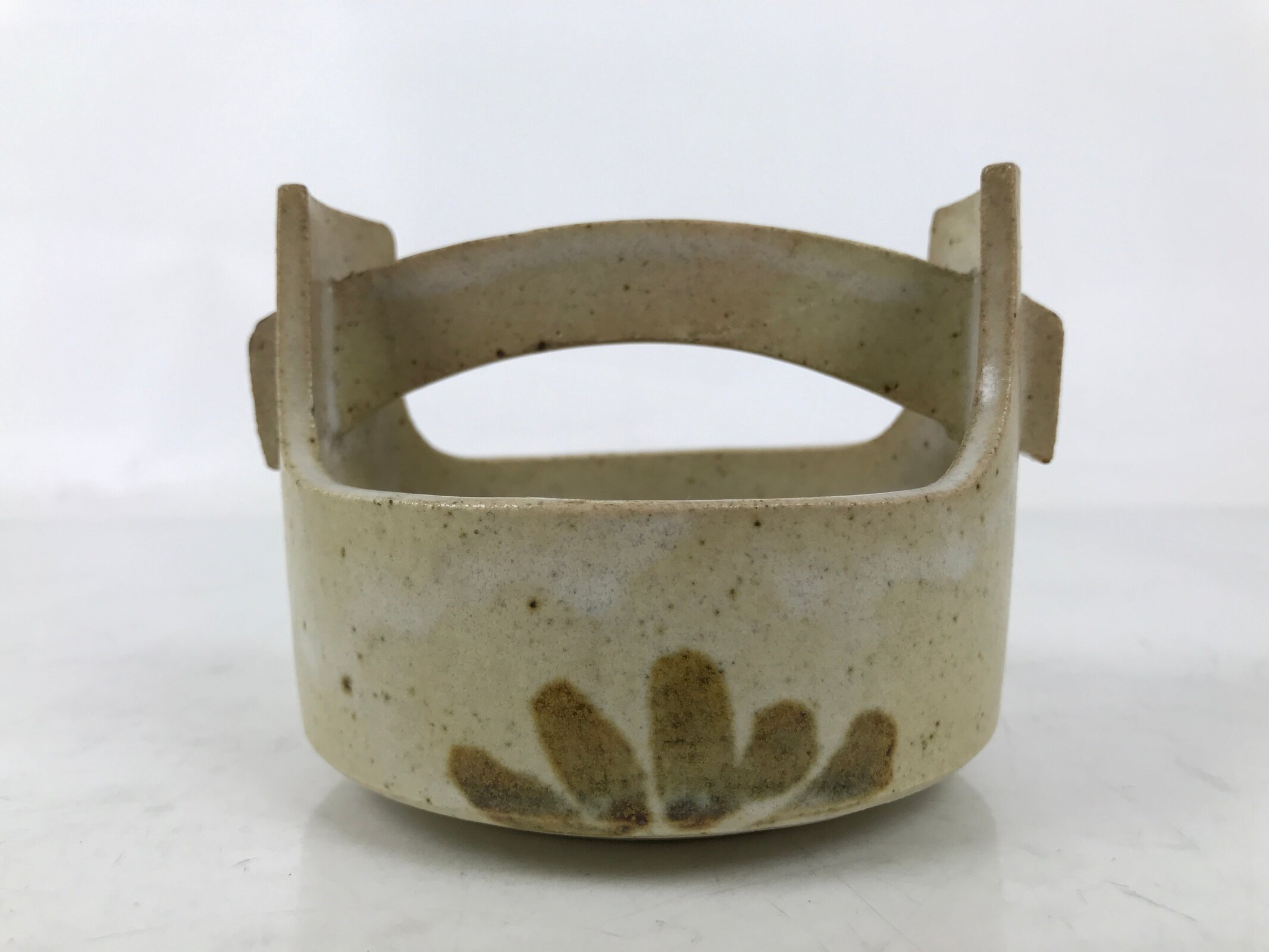 Japanese Ceramic Small Bowl Vtg Kobachi Kashibachi Chidori Bird Leaf Beige Y415