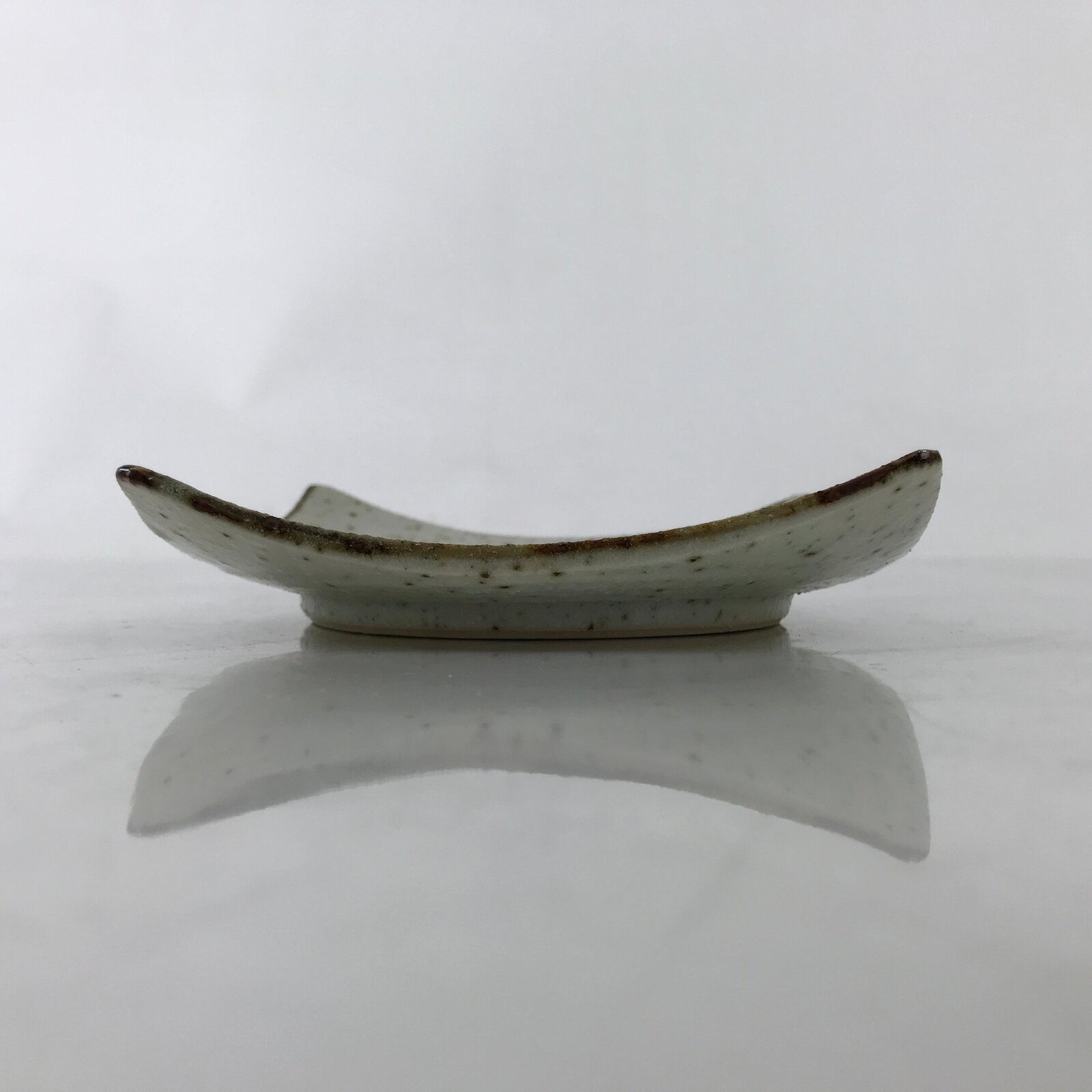 Japanese Ceramic Small Serving Plate Meimeizara Square Brown White Bamboo Y211