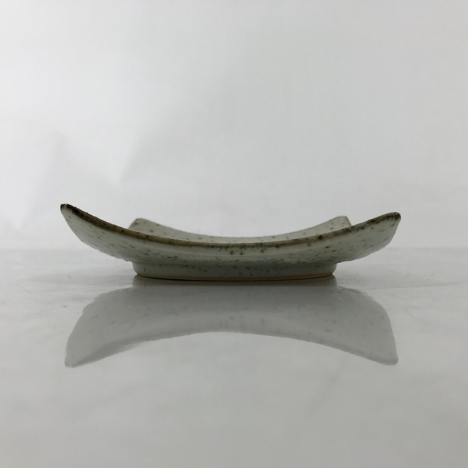 Japanese Ceramic Small Serving Plate Meimeizara Square Brown White Bamboo Y211