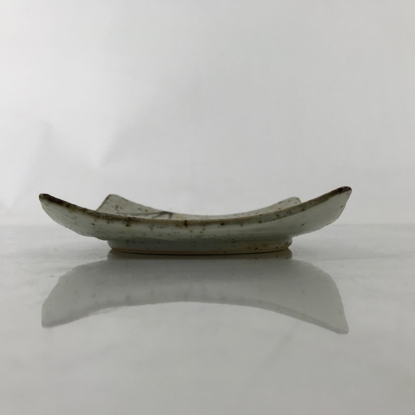 Japanese Ceramic Small Serving Plate Meimeizara Square Brown White Bamboo Y211