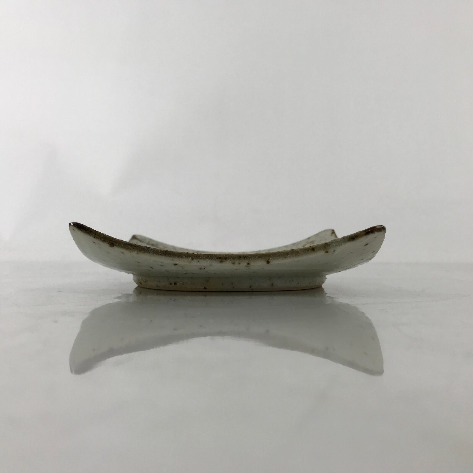 Japanese Ceramic Small Serving Plate Meimeizara Square Brown White Bamboo Y211