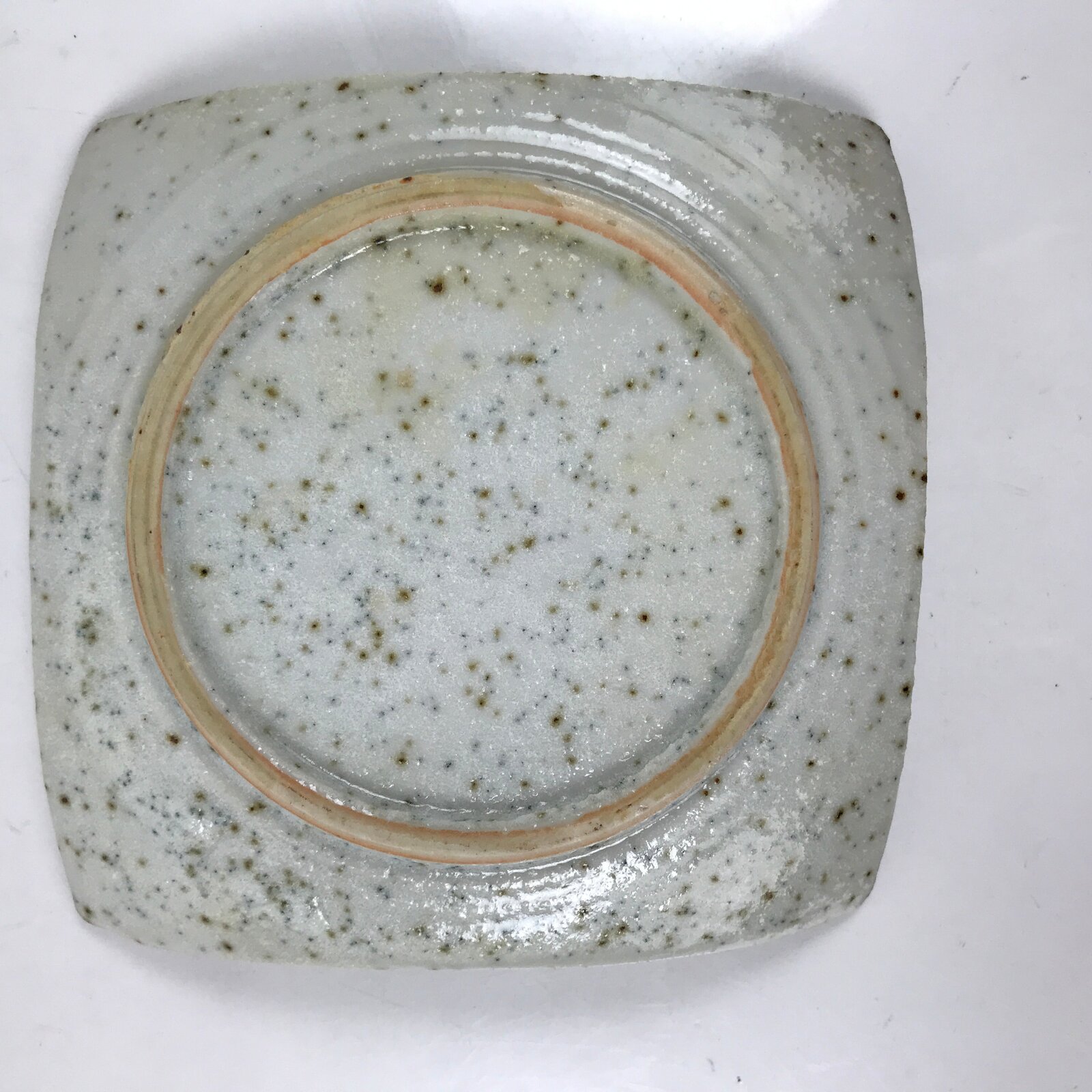 Japanese Ceramic Small Serving Plate Meimeizara Square Brown White Bamboo Y211