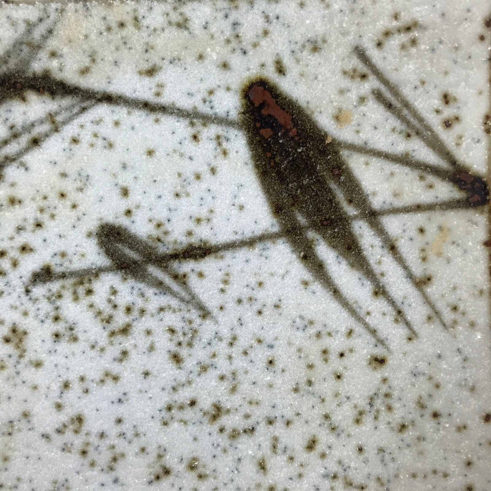 Japanese Ceramic Small Serving Plate Meimeizara Square Brown White Bamboo Y211