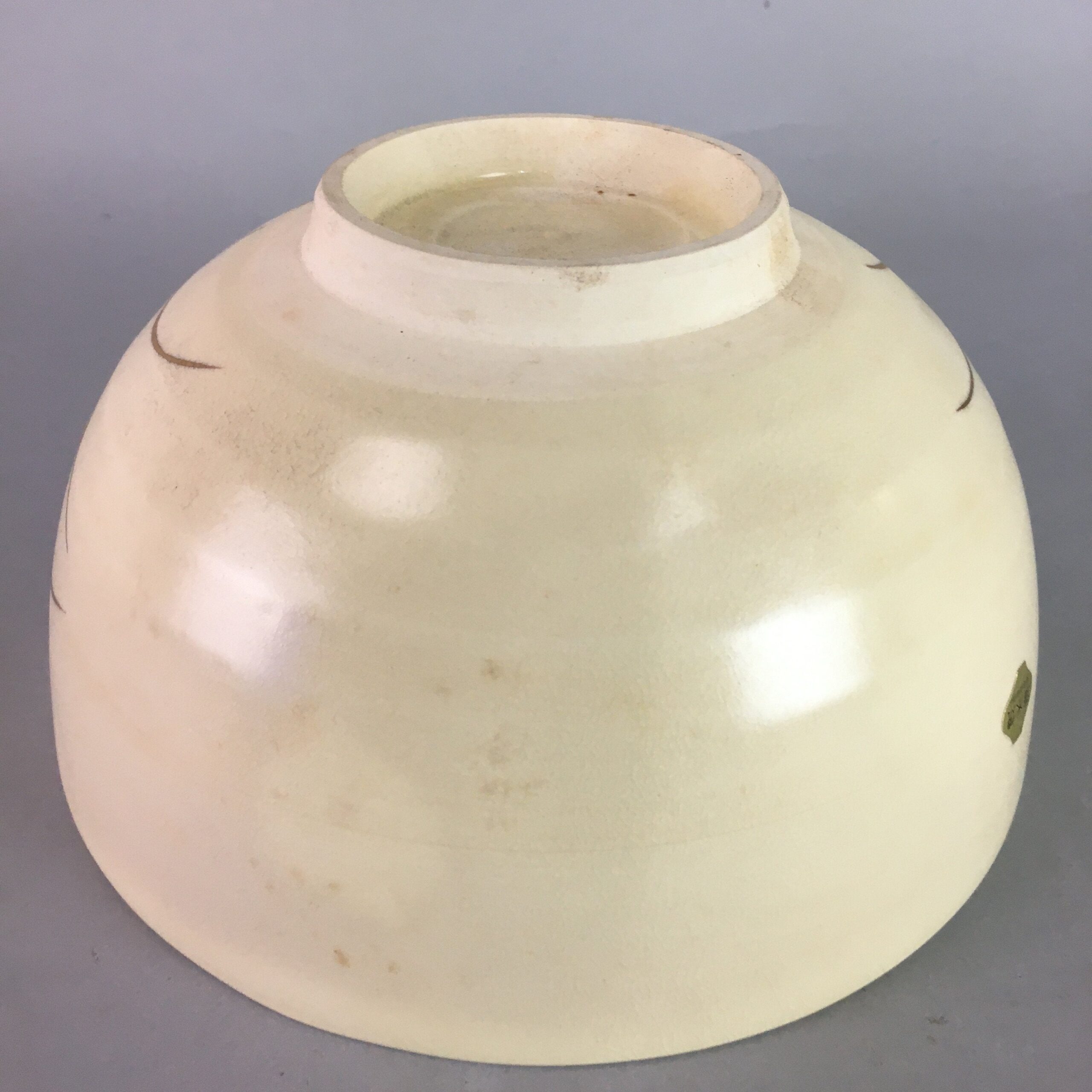 Japanese Ceramic Snack Bowl Kyo Vtg Pottery Kashiki Beige Tea Ceremony PT952