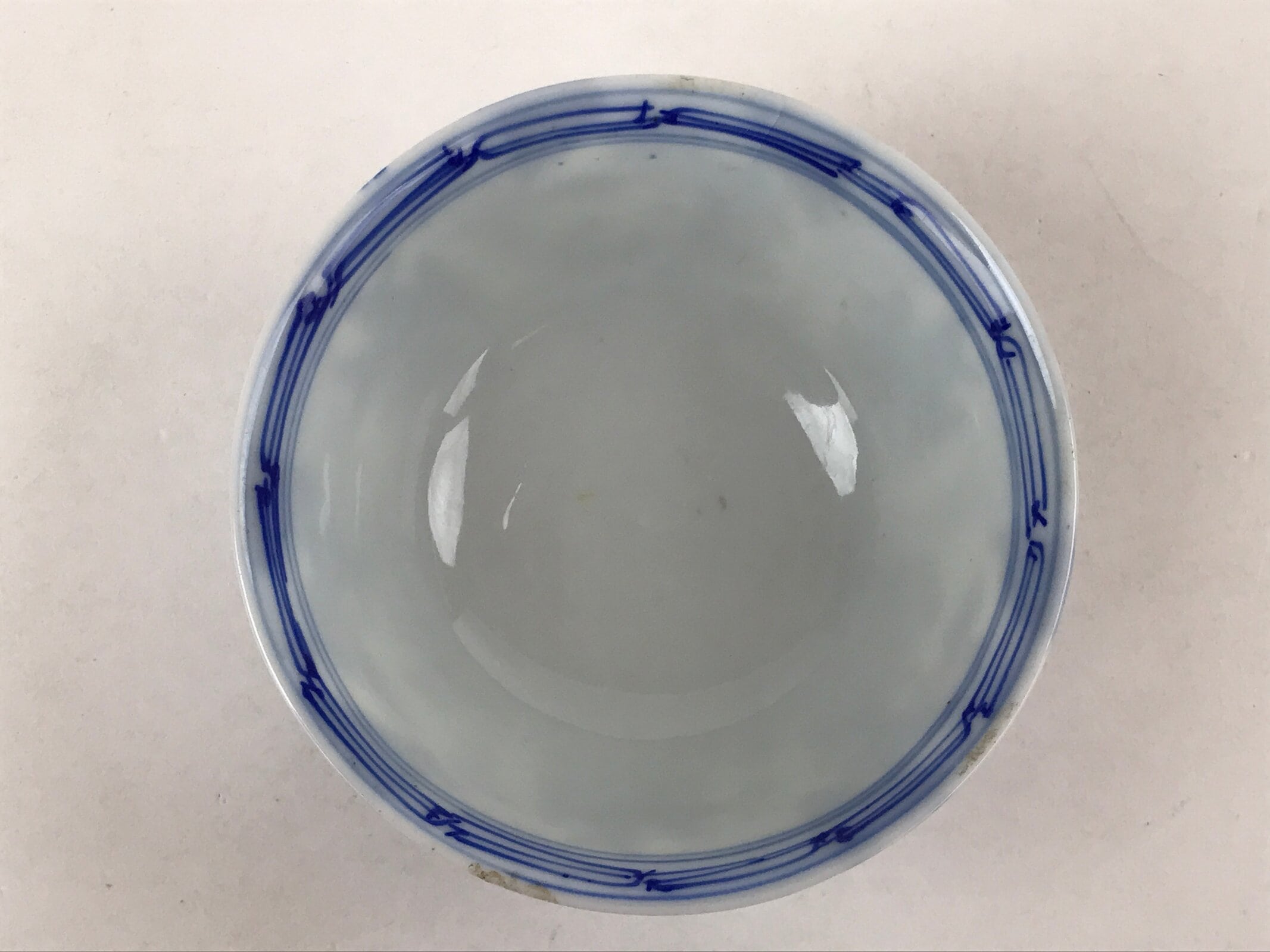 Japanese Ceramic Sometsuke Lidded Bowl Owan Vtg Pottery White Blue Floral PY582