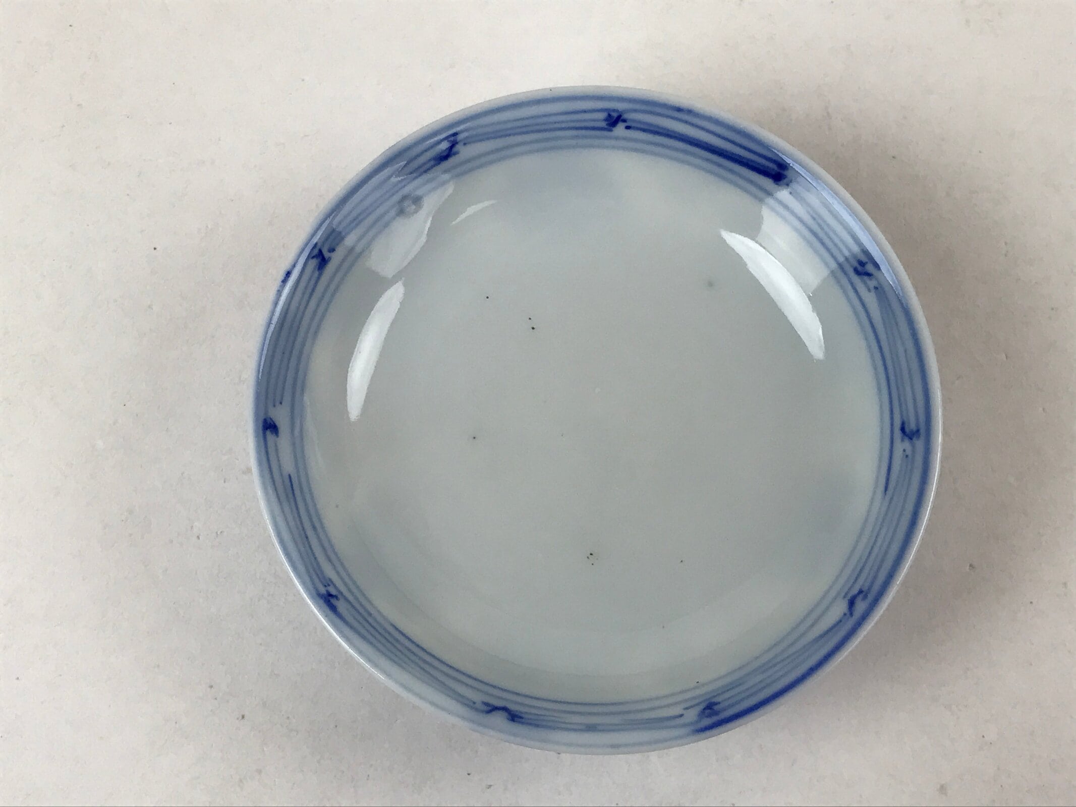 Japanese Ceramic Sometsuke Lidded Bowl Owan Vtg Pottery White Blue Floral PY582