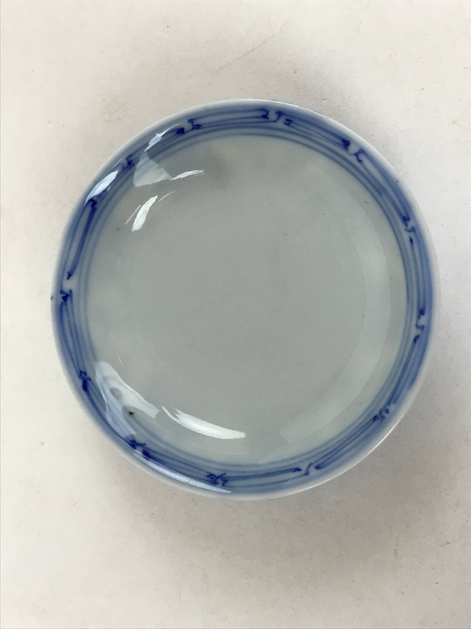 Japanese Ceramic Sometsuke Lidded Bowl Owan Vtg Pottery White Blue Floral PY586