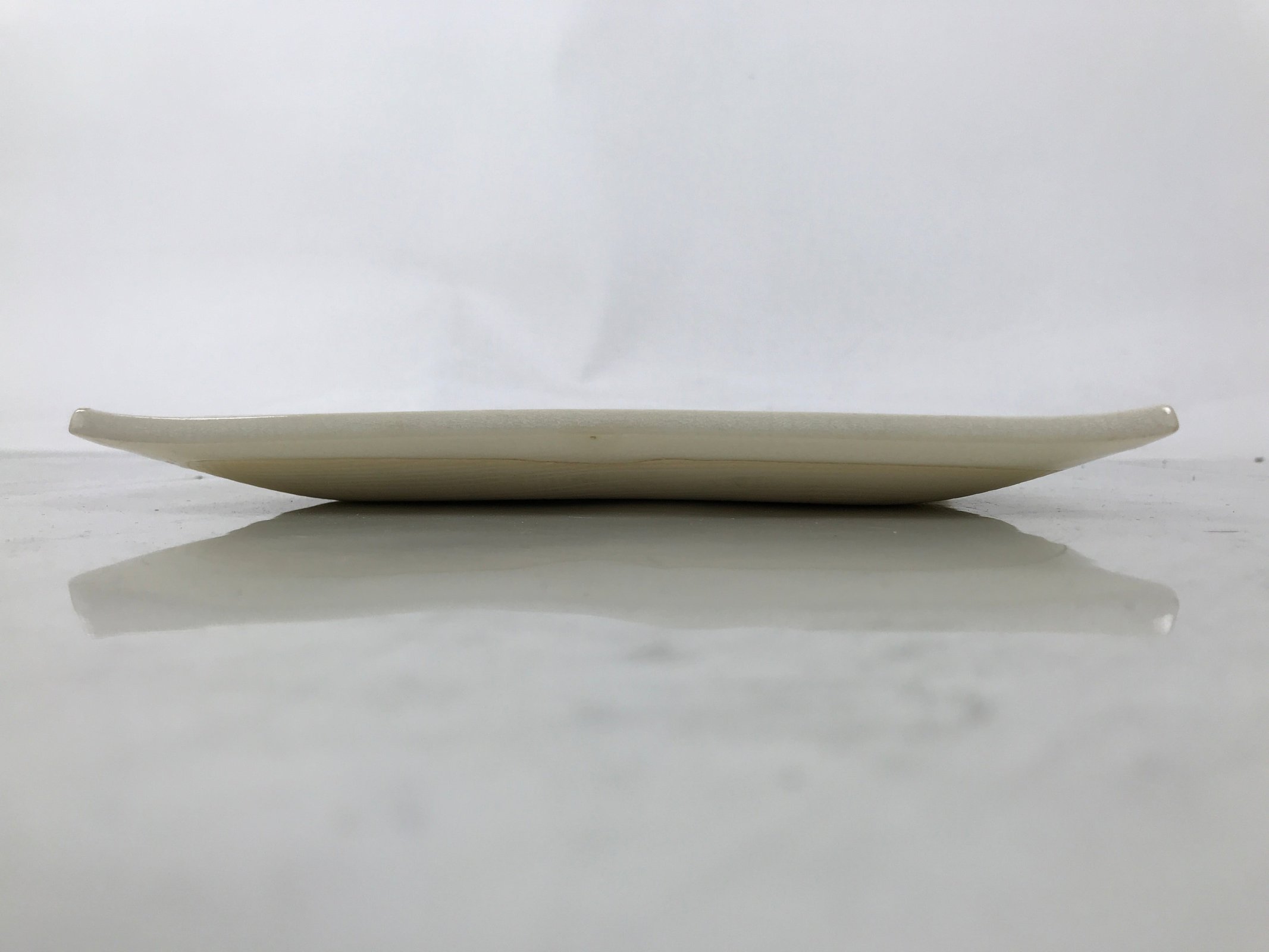 Japanese Ceramic Square Plate Vtg Beige Crackle Glaze Pot Green Pottery PX796