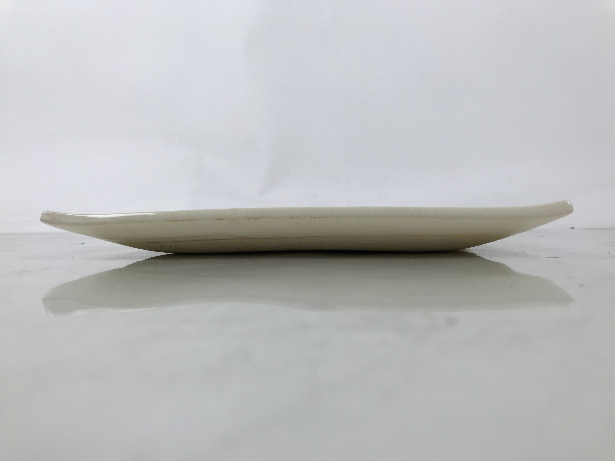 Japanese Ceramic Square Plate Vtg Beige Crackle Glaze Pot Green Pottery PX796