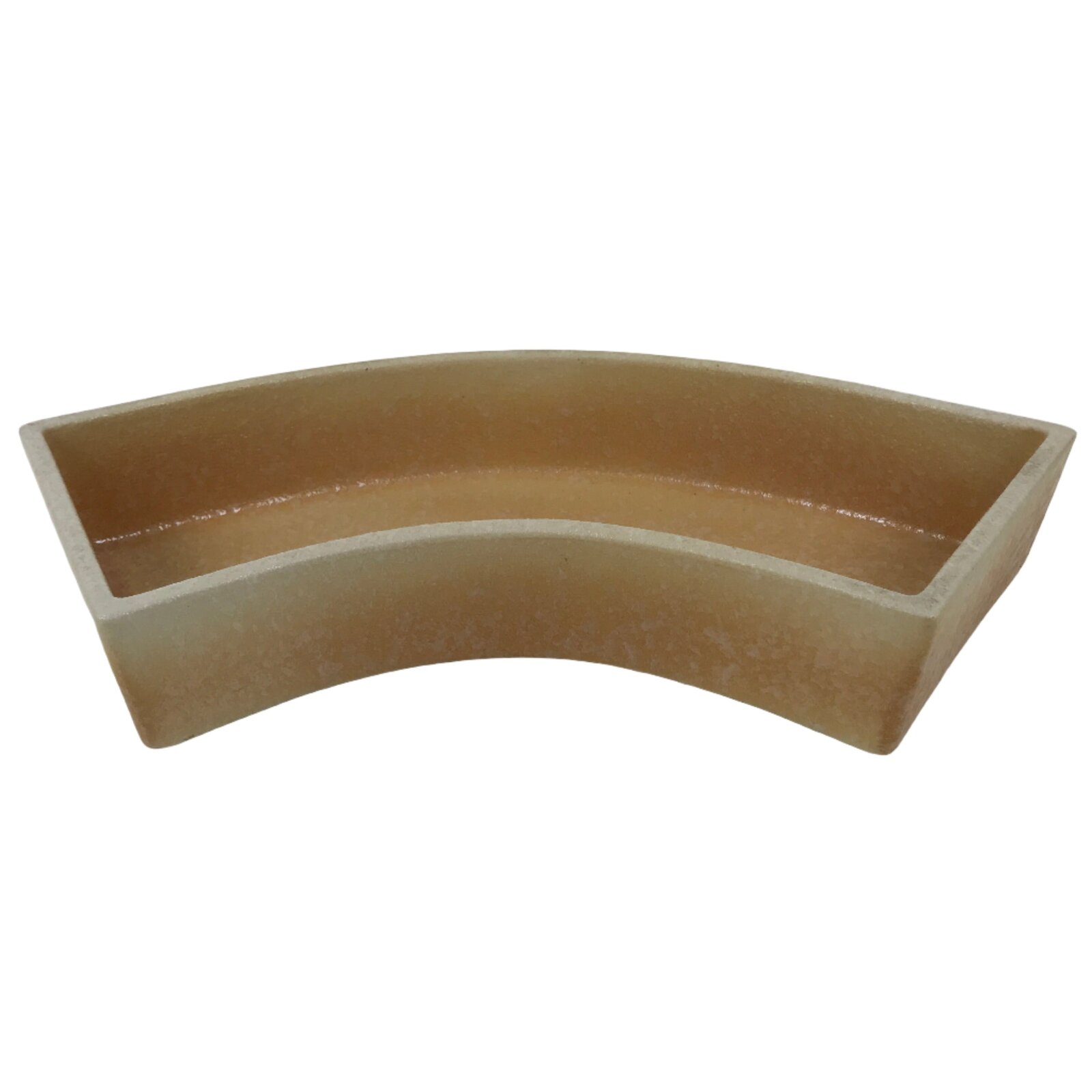 Japanese Ceramic Suiban Flower Vase Pottery Ikebana Accessory Curved Brown Y531