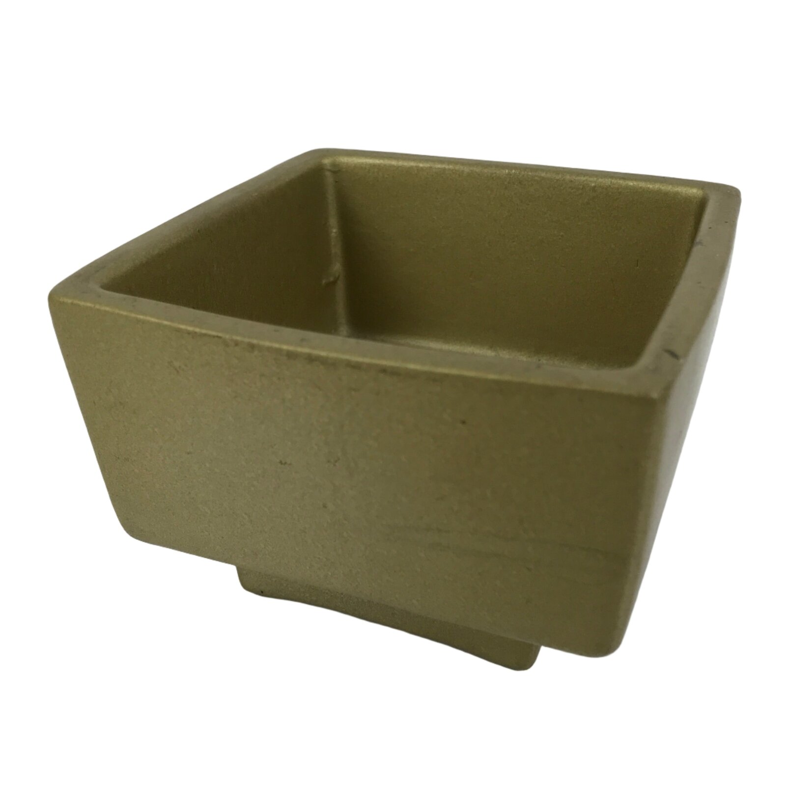 Japanese Ceramic Suiban Flower Vase Pottery Ikebana Accessory Gold Square Y533