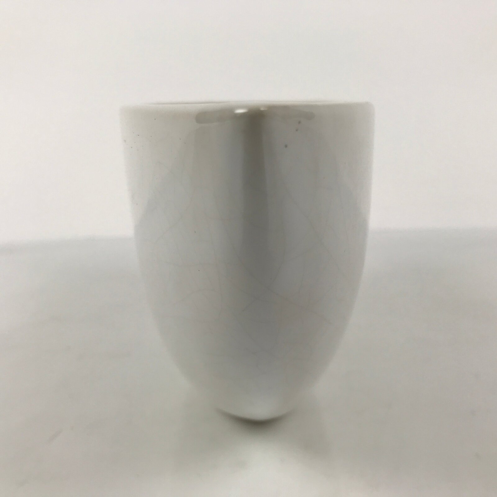 Japanese Ceramic Suiban Flower Vase Pottery Ikebana Accessory Narrow White Y534