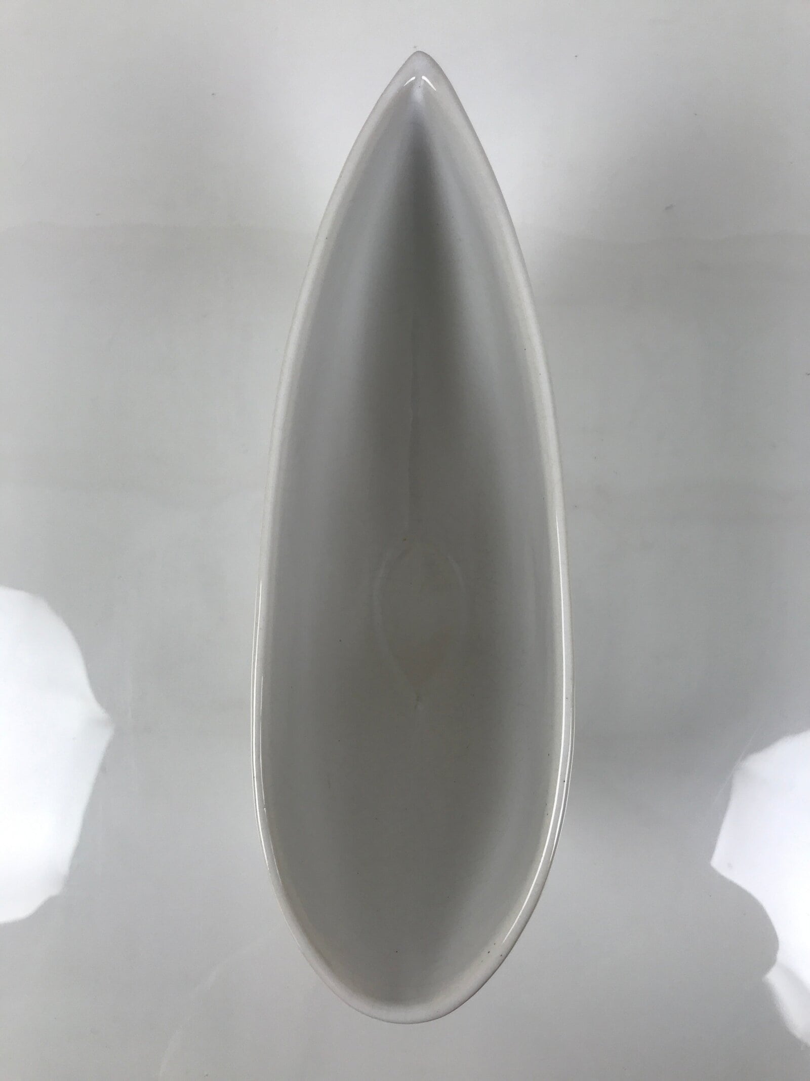 Japanese Ceramic Suiban Flower Vase Pottery Ikebana Accessory Narrow White Y534