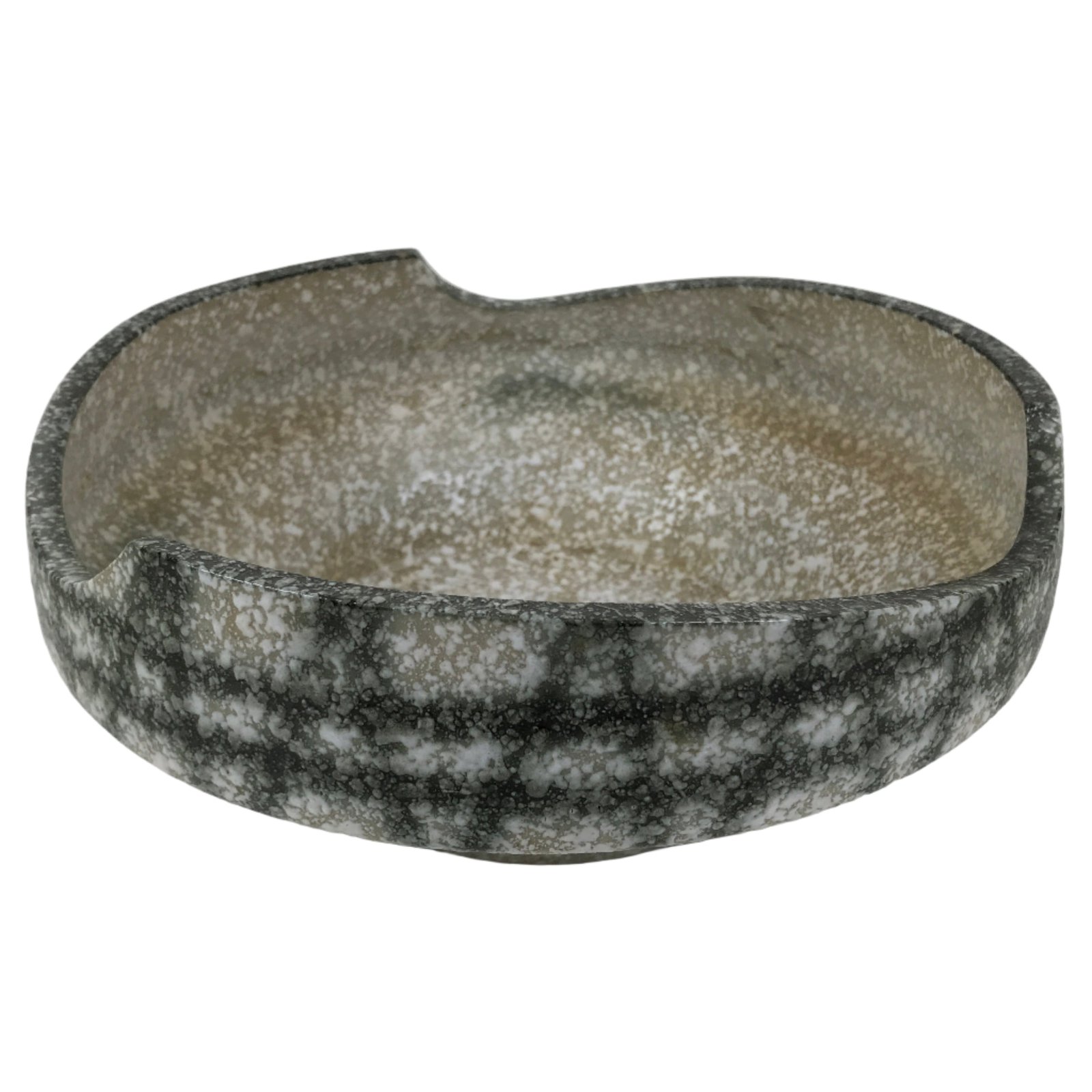 Japanese Ceramic Suiban Flower Vase Pottery Ikebana Arrangement Gray Beige Y527