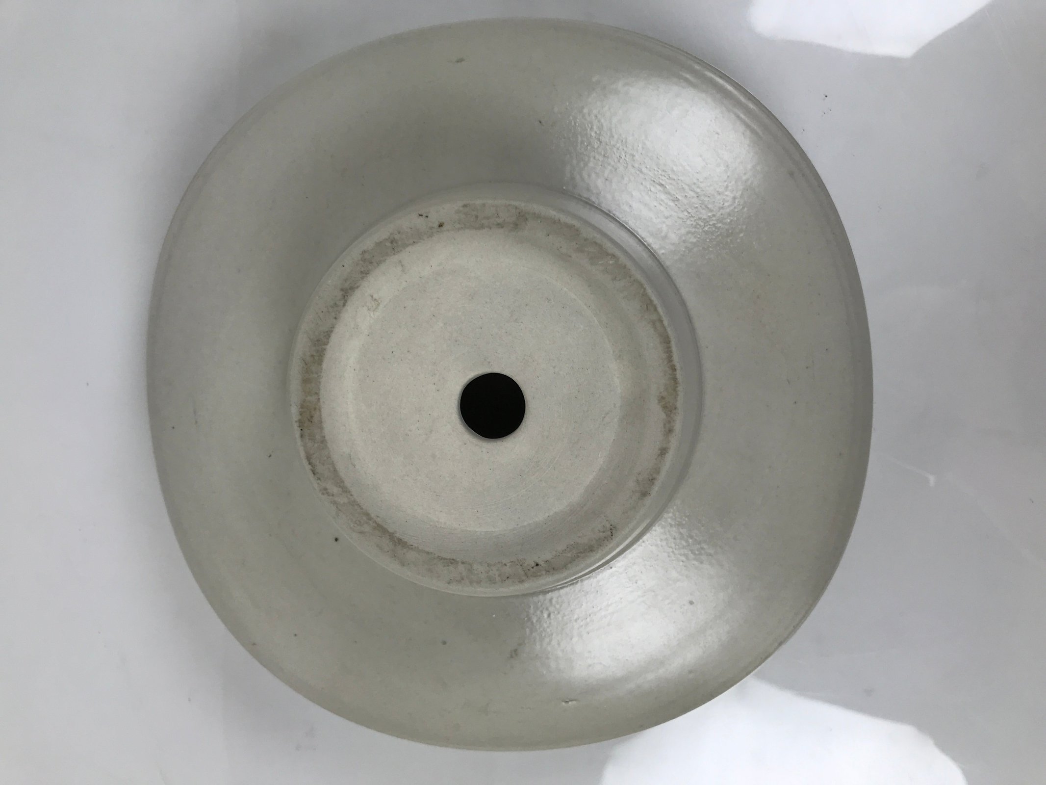 Japanese Ceramic Suiban Flower Vase Pottery Ikebana Arrangement Gray White Y521