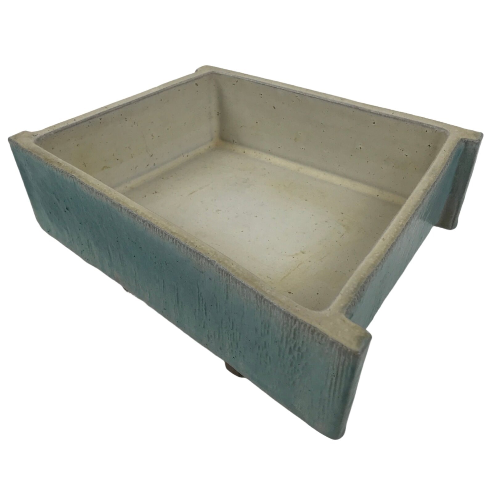 Japanese Ceramic Suiban Flower Vase Pottery Ikebana Arrangement Light Blue Y378