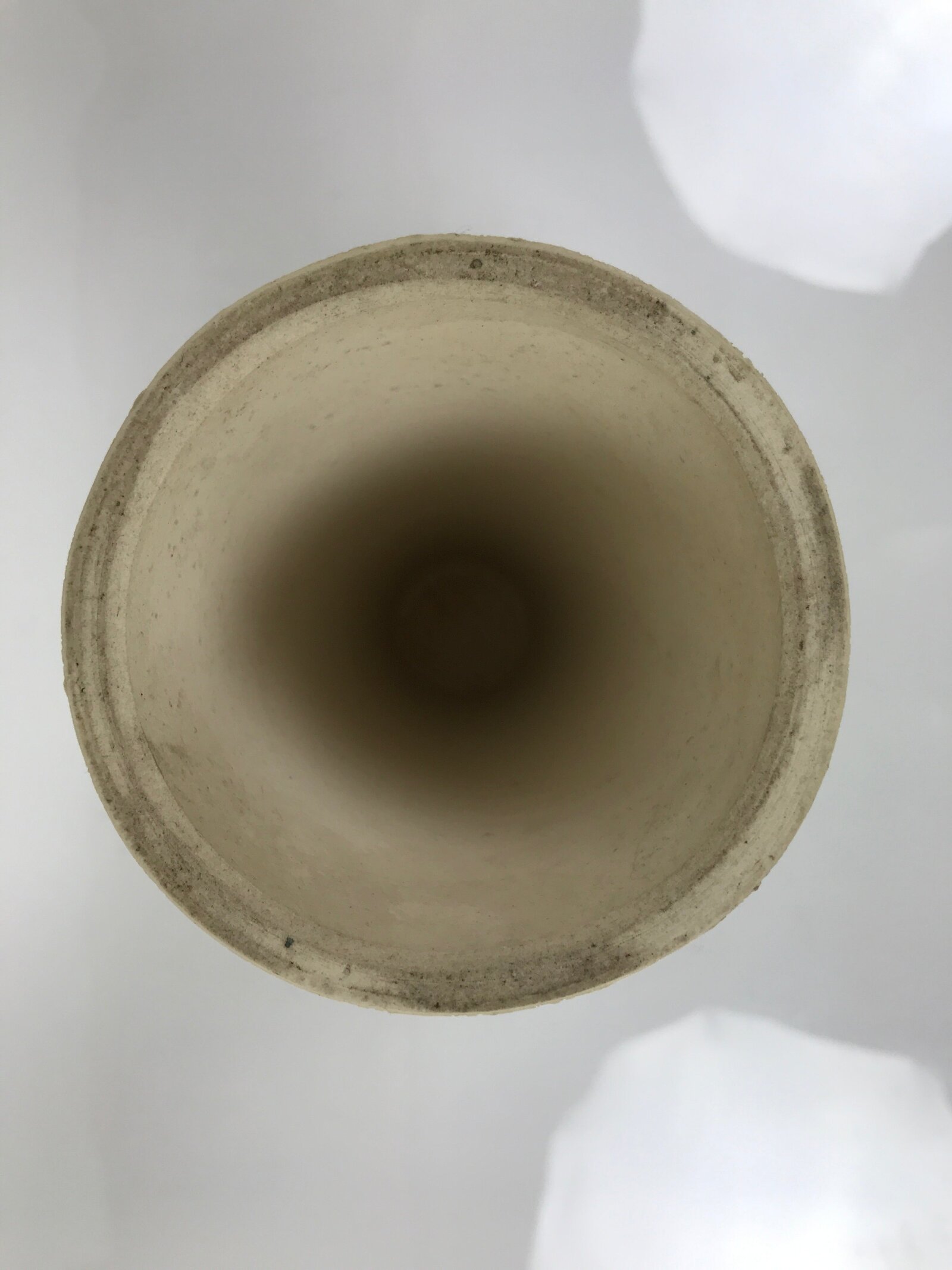 Japanese Ceramic Suiban Flower Vase Pottery Ikebana Arrangement White Blue Y528