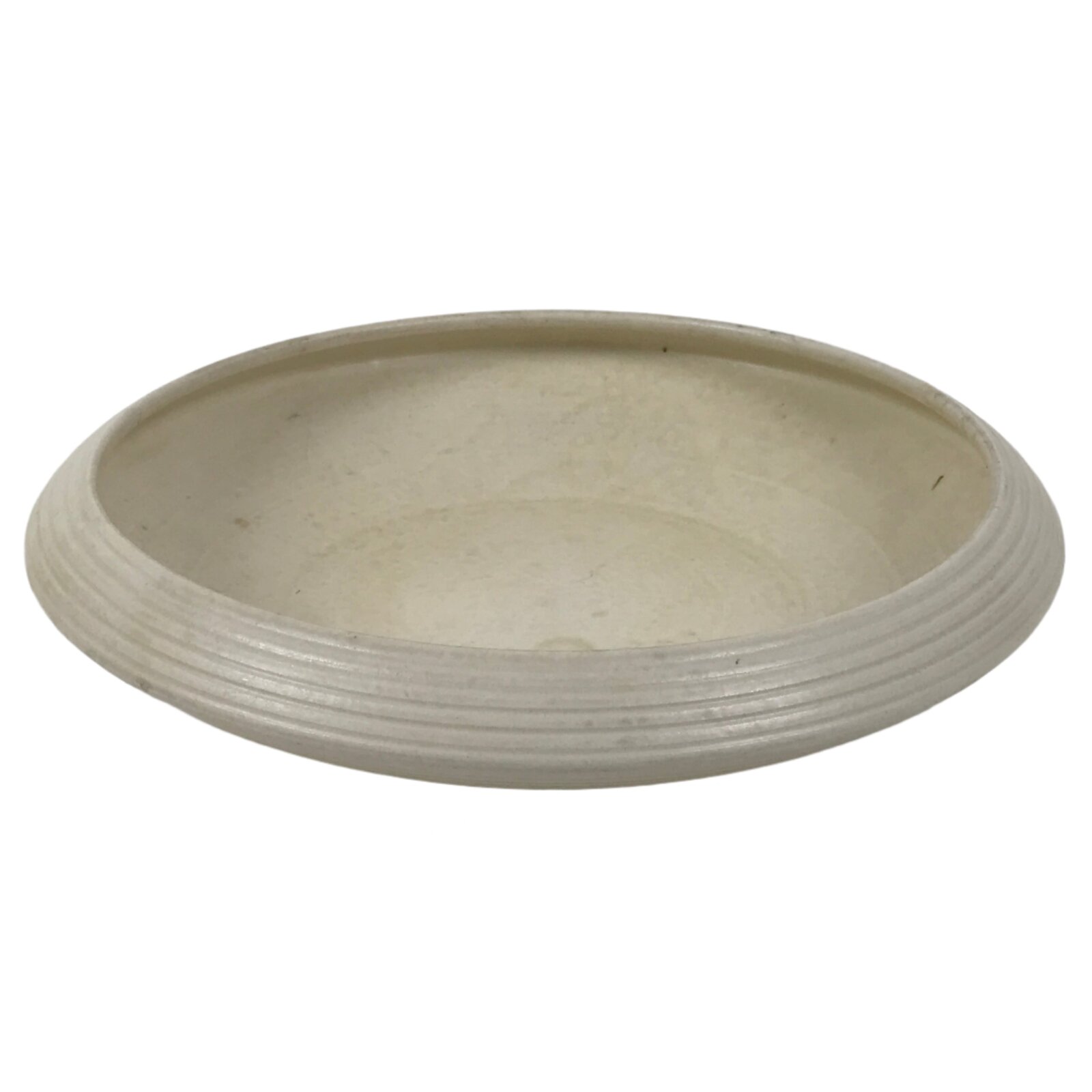 Japanese Ceramic Suiban Flower Vase Vtg Pottery Ikebana Arrangement Beige Y332