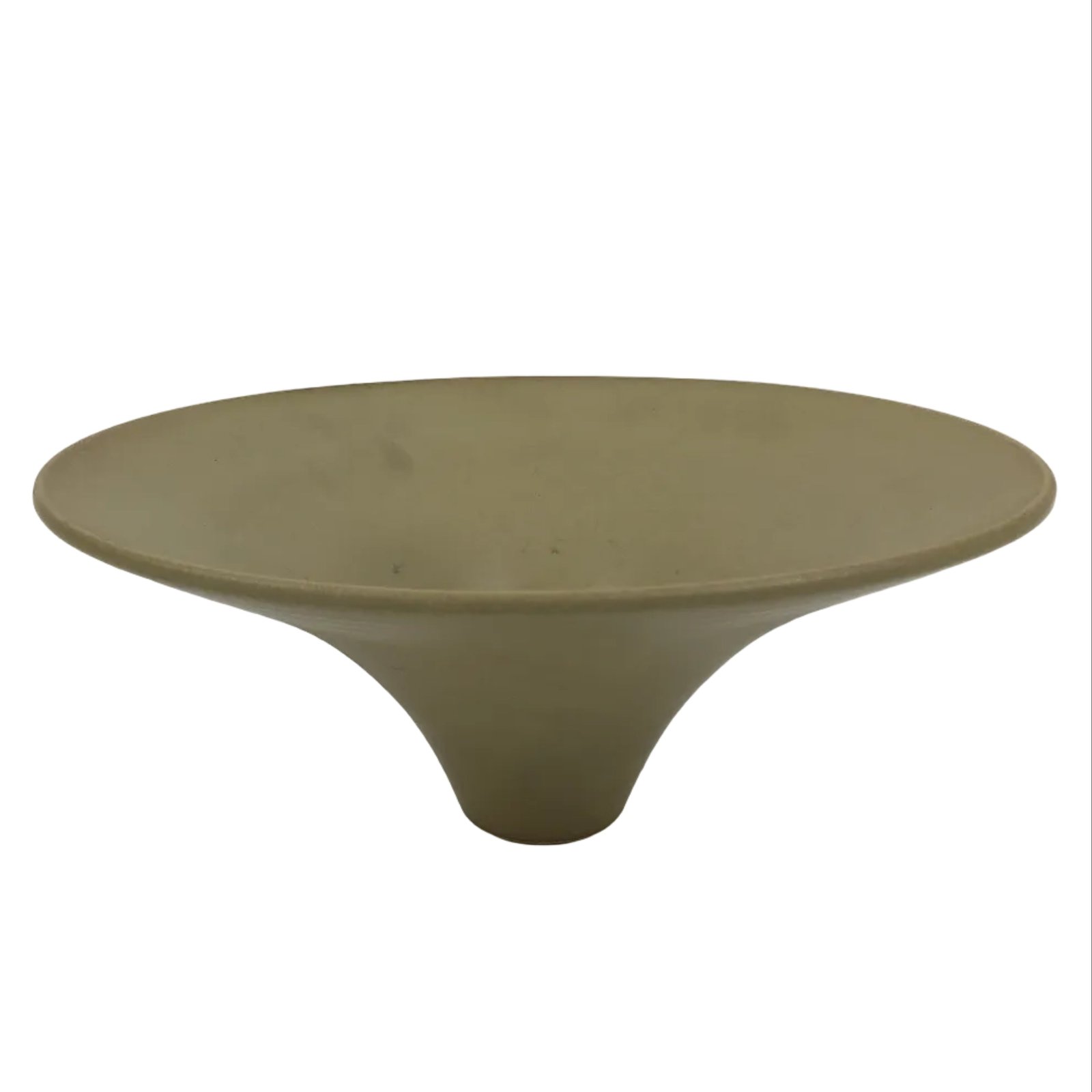 Japanese Ceramic Suiban Flower Vase Vtg Pottery Ikebana Arrangement Beige Y538