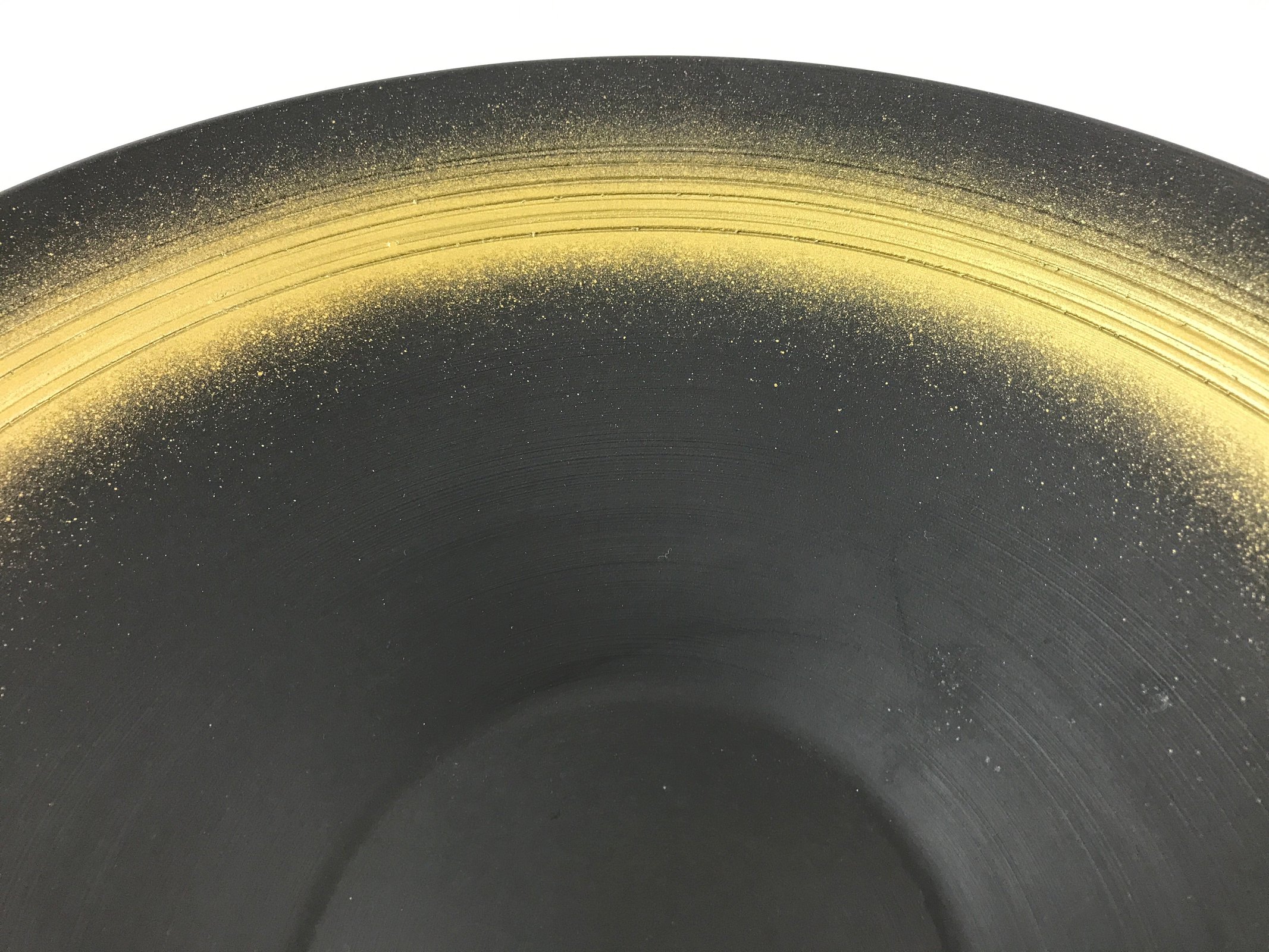 Japanese Ceramic Suiban Flower Vase Vtg Pottery Ikebana Arrangement Black PY560