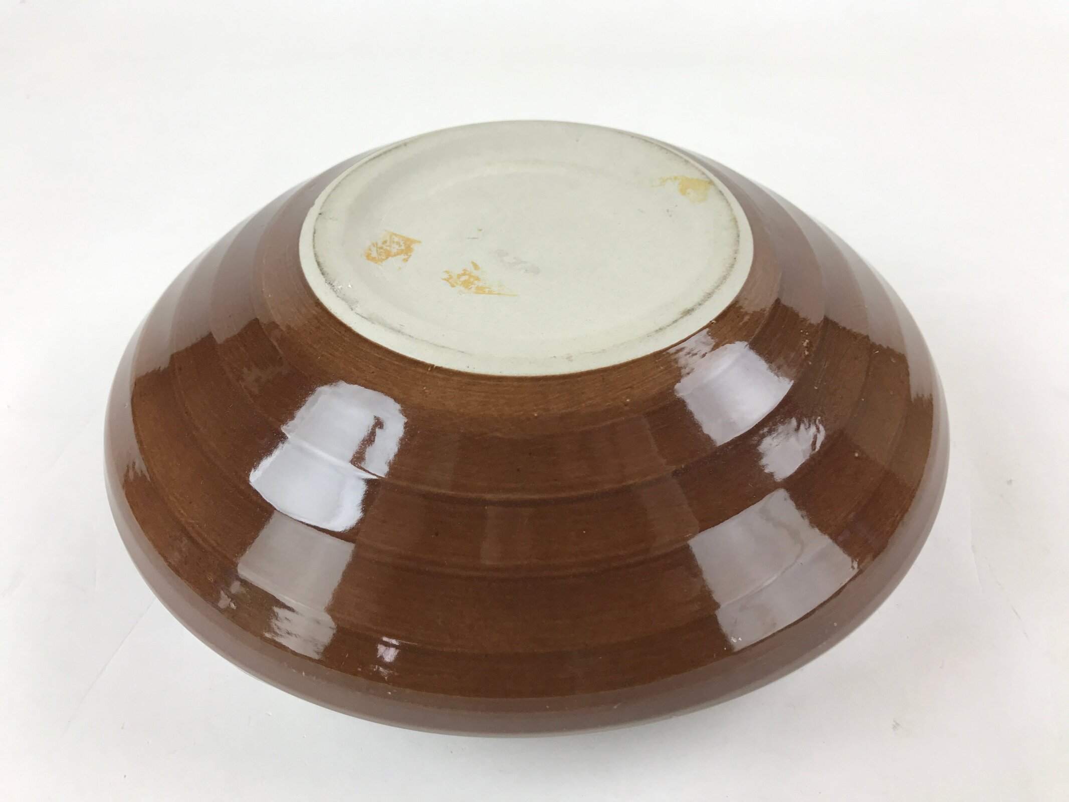 Japanese Ceramic Suiban Flower Vase Vtg Pottery Ikebana Arrangement Brown PY551