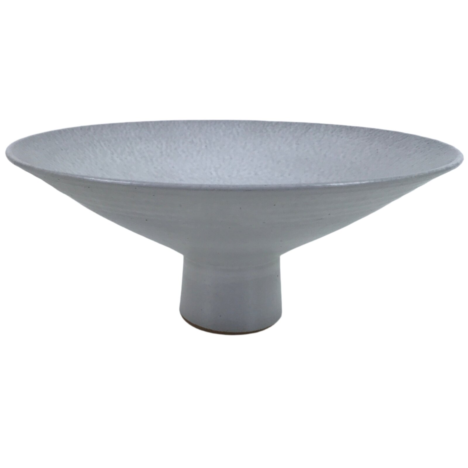 Japanese Ceramic Suiban Flower Vase Vtg Pottery Ikebana Arrangement White Y70